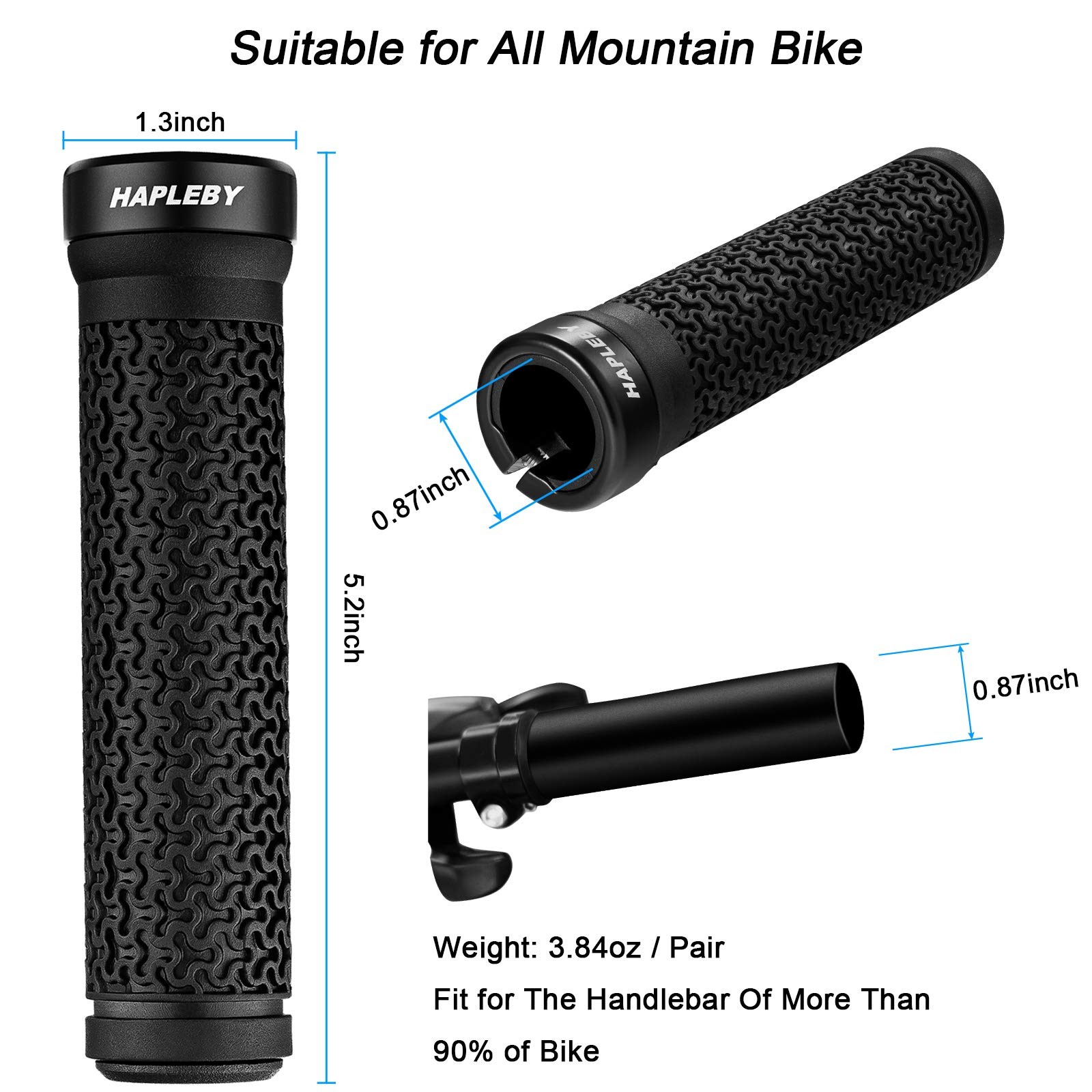Premium Bike Handlebar Grips, Single Lock-on Professional Mountain Bicycle Ha...