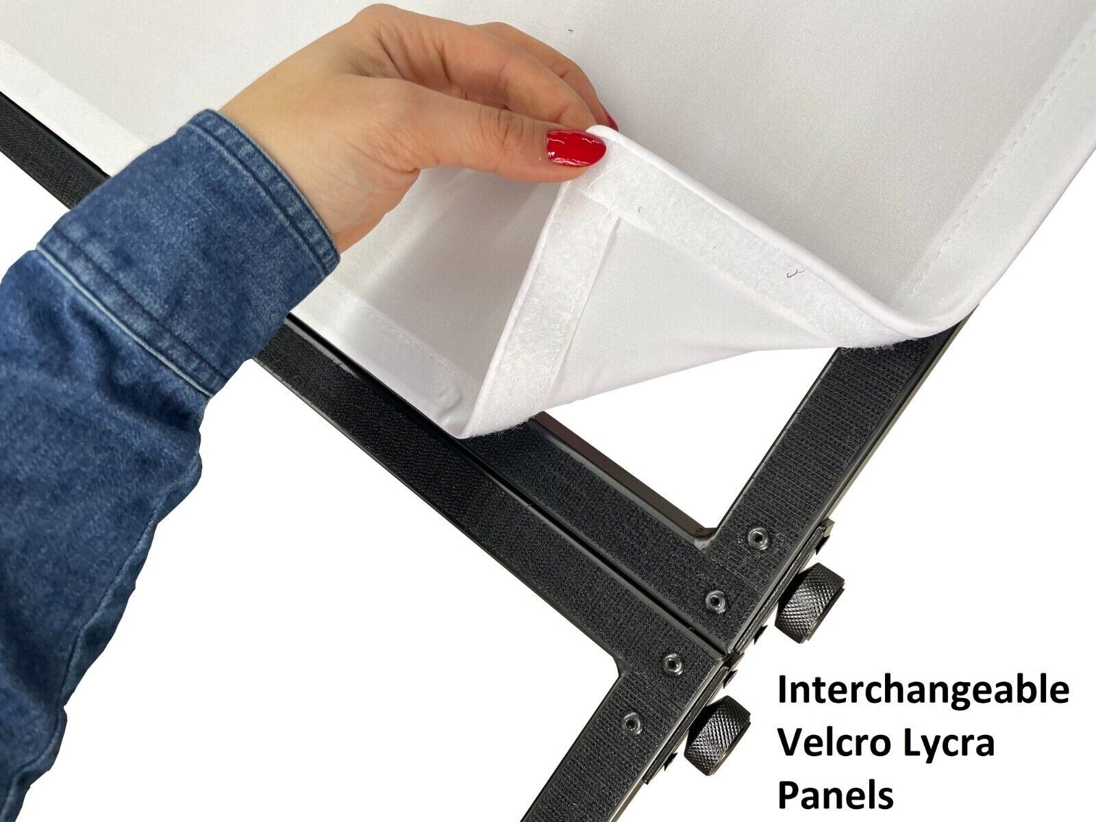 Large 46" Wide DJ Event Facade White/Black Scrim Booth+ Upper/Lower Color Mixing