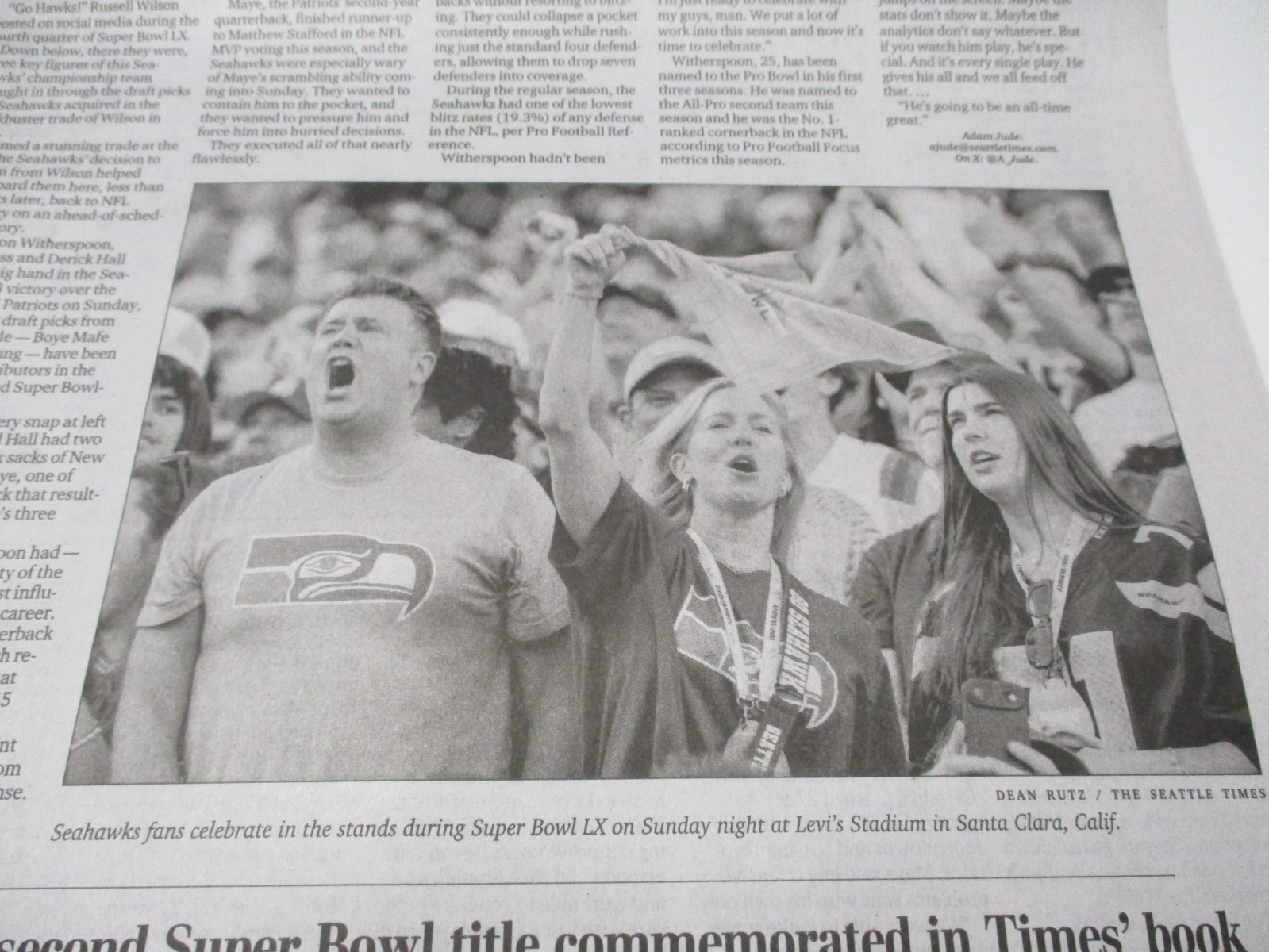 Seattle Seahawks Super Bowl Champs Full Newspaper, New