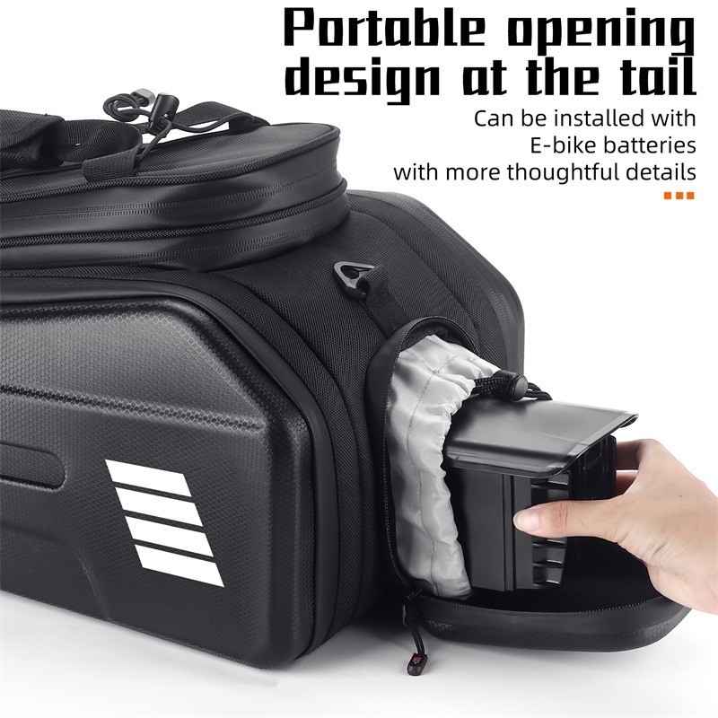 WEST BIKING E-Bike Battery Bicycle Pannier Waterproof Rear Rack Carrier Bag 20L