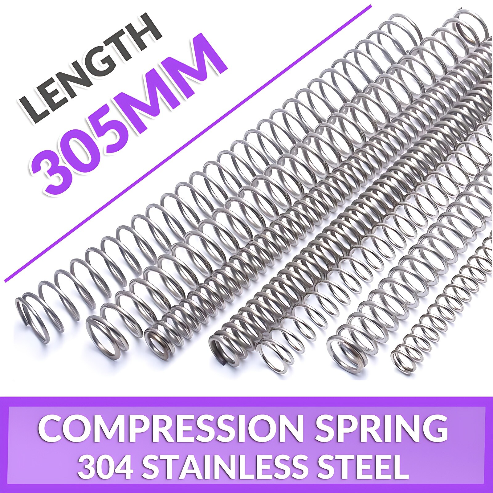 305mm Compression Spring Steel 304 Stainless Steel Pressure Coil Springs
