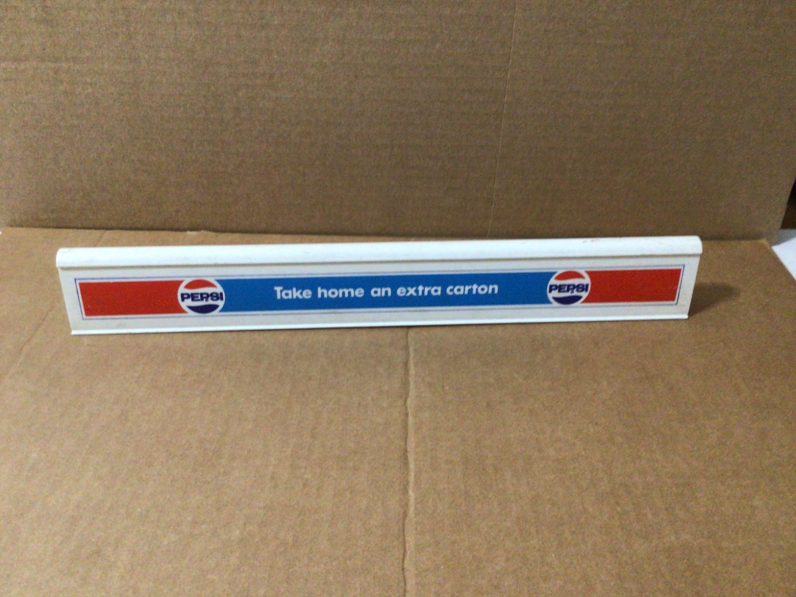 Pepsi Cola Soda Carton Display Sign Plastic 15" Long