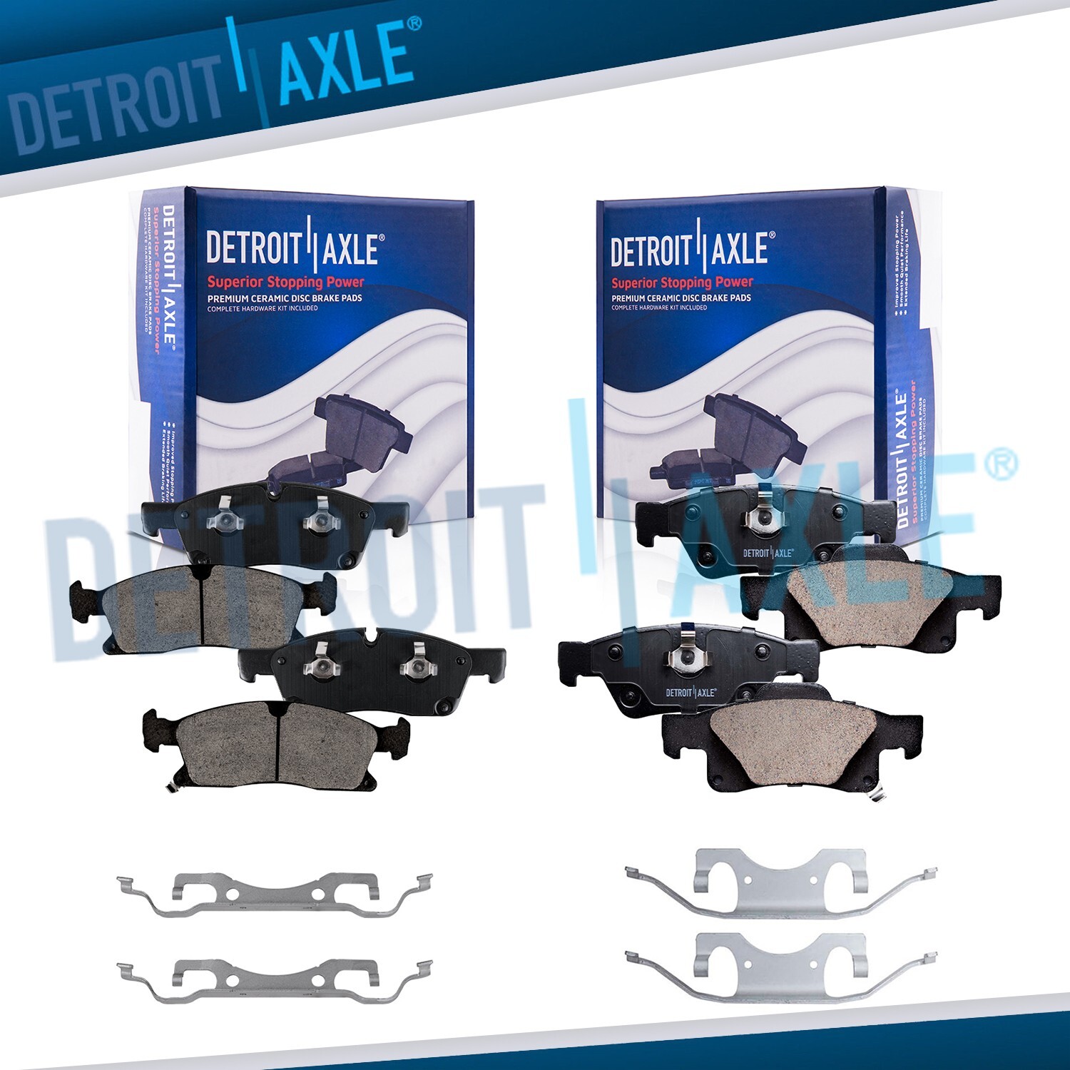 Front Rear Ceramic Brake Pads for 2011 - 2018 Dodge Durango Jeep Grand Cherokee