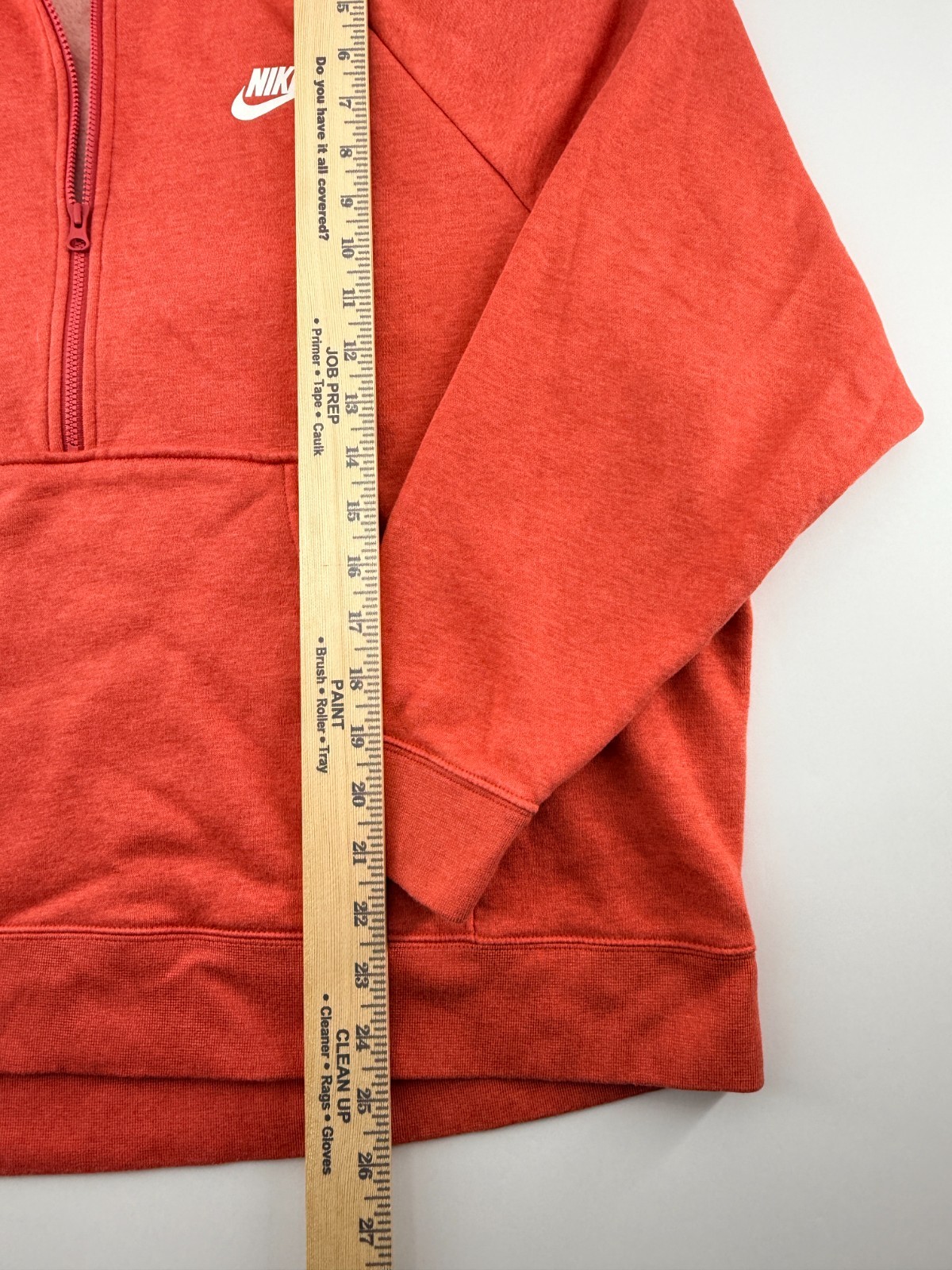Nike Hoodie Womens XL Orange Quarter Zip Pullover Hooded Sweatshirt Swoosh
