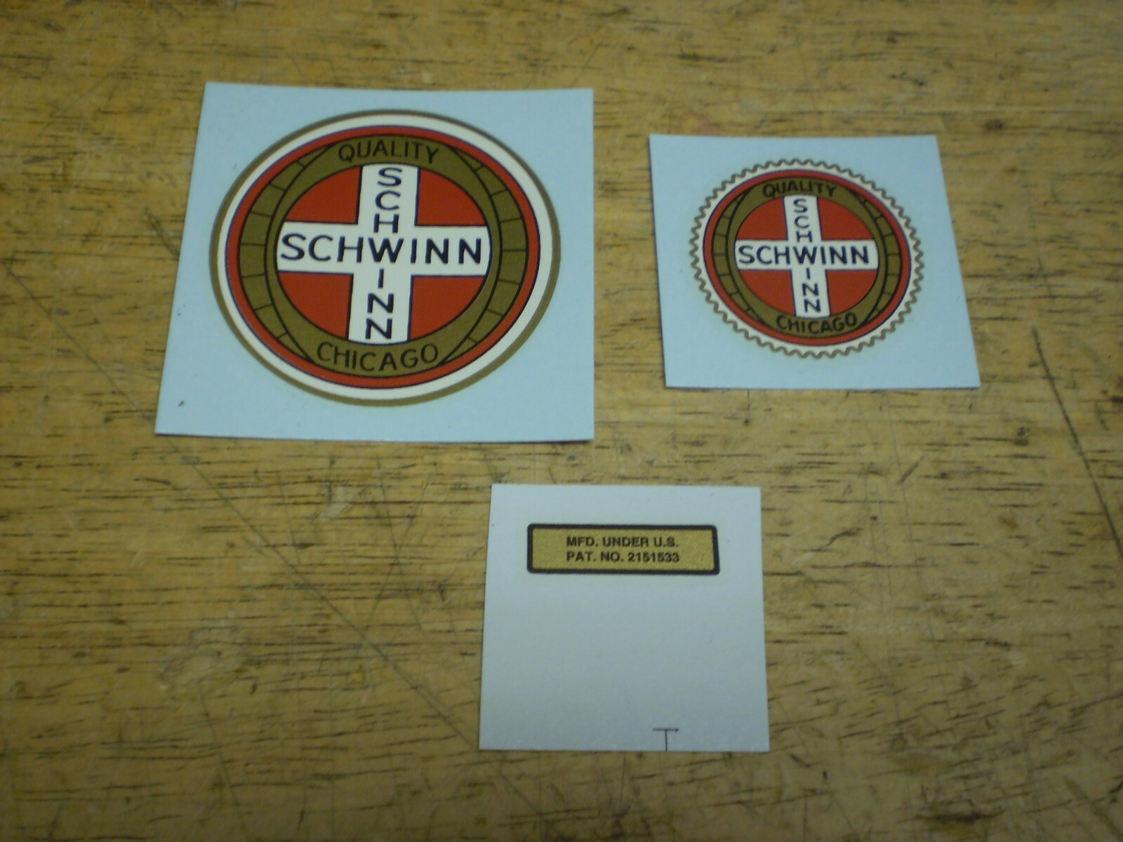 Schwinn Phantom Panther Bicycle Chainguard Seat Tube Patent Decal Set