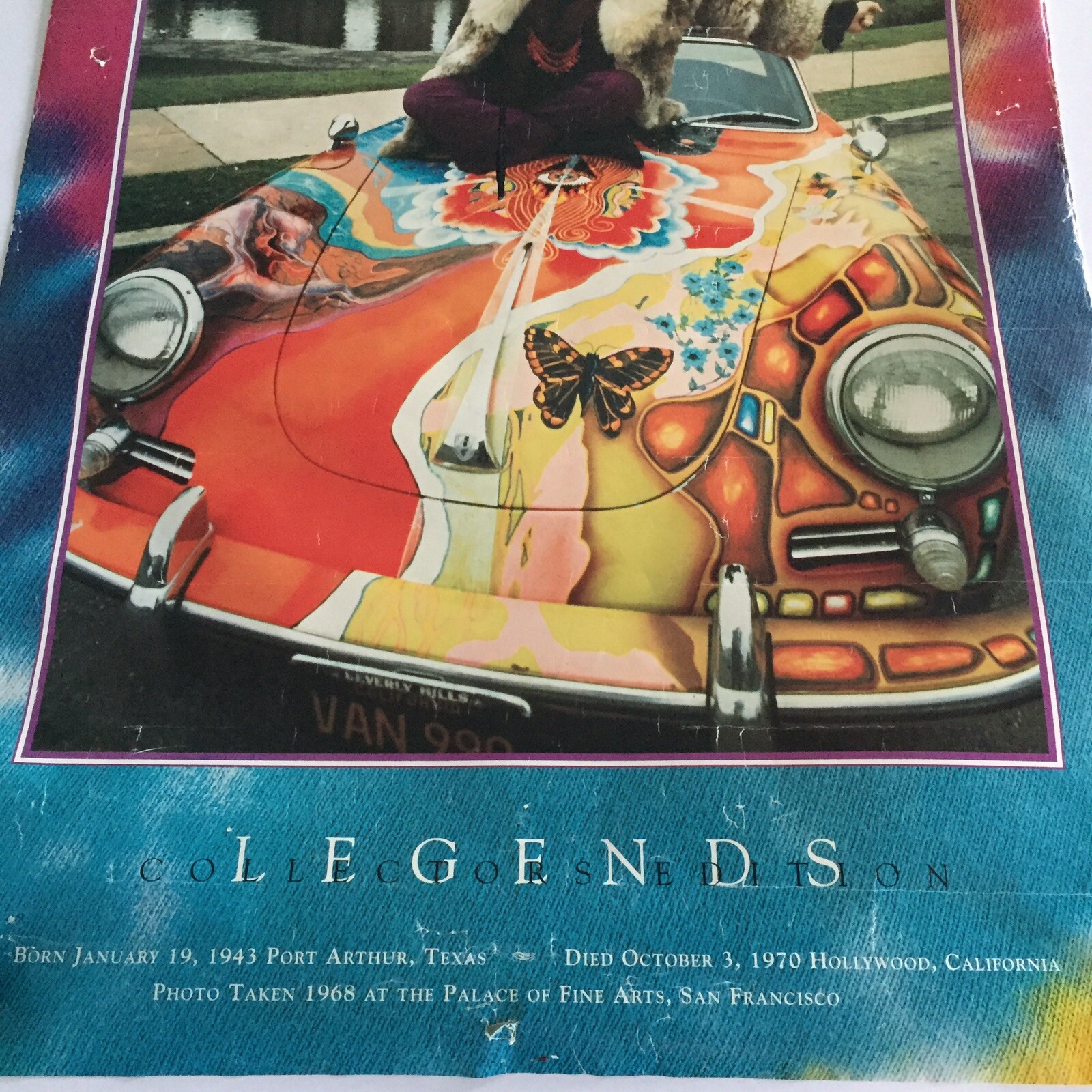 Janis Joplin 1985 Poster Legends Sony 356 C Cabriolet Music Jim Marshall RARE