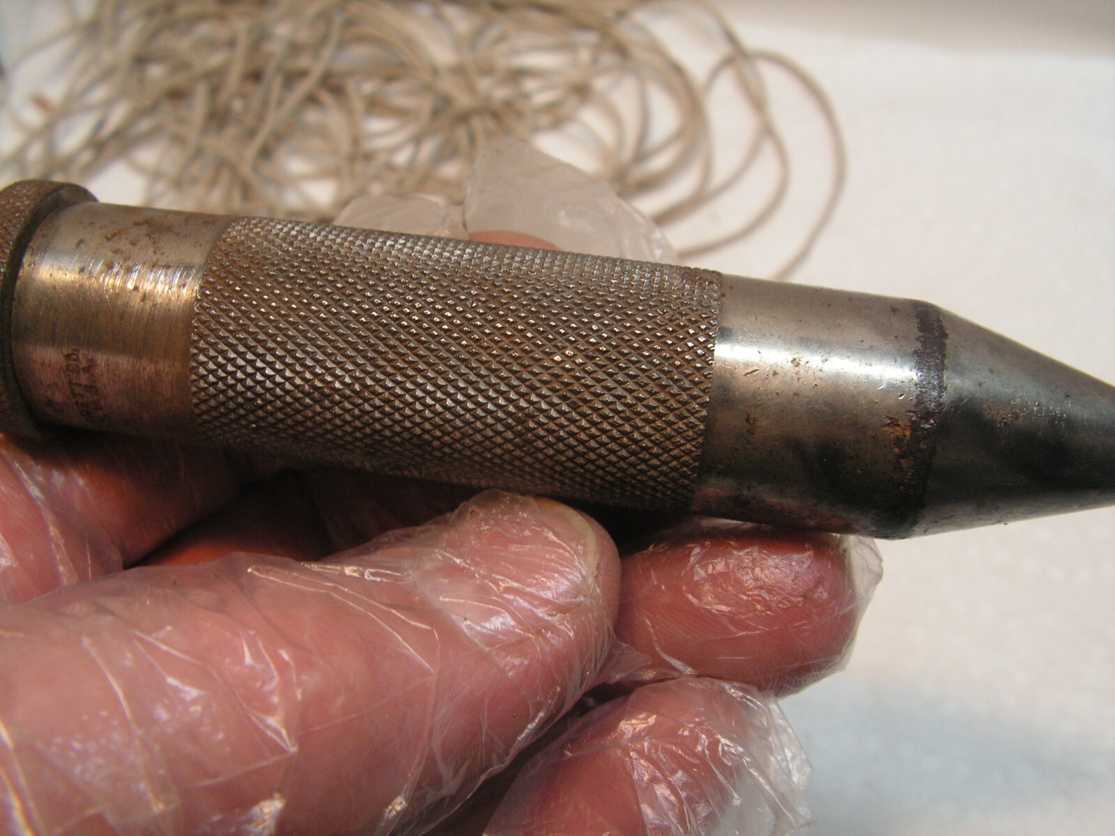 EMPTY NO MERCURY Vintage L.S. Starrett No. 87 Plumb Bob With Cord 27'