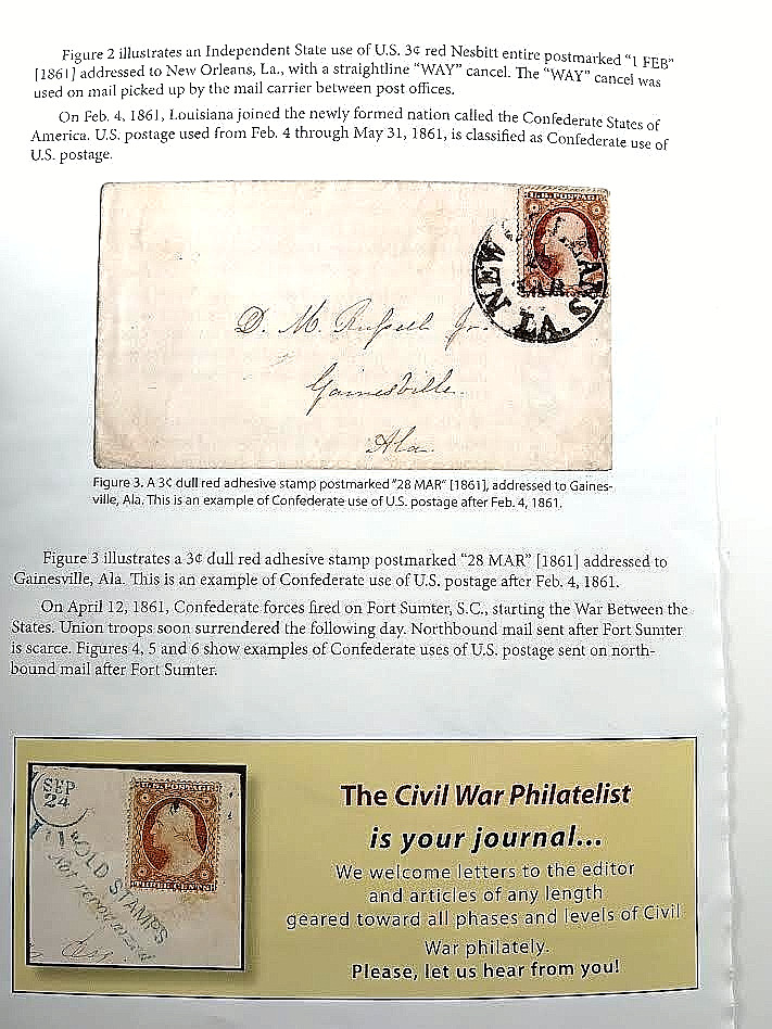 1861 NEW ORLEANS LA Cover CONFEDERATE USAGE OF US POSTAGE Chantelle FRANCE