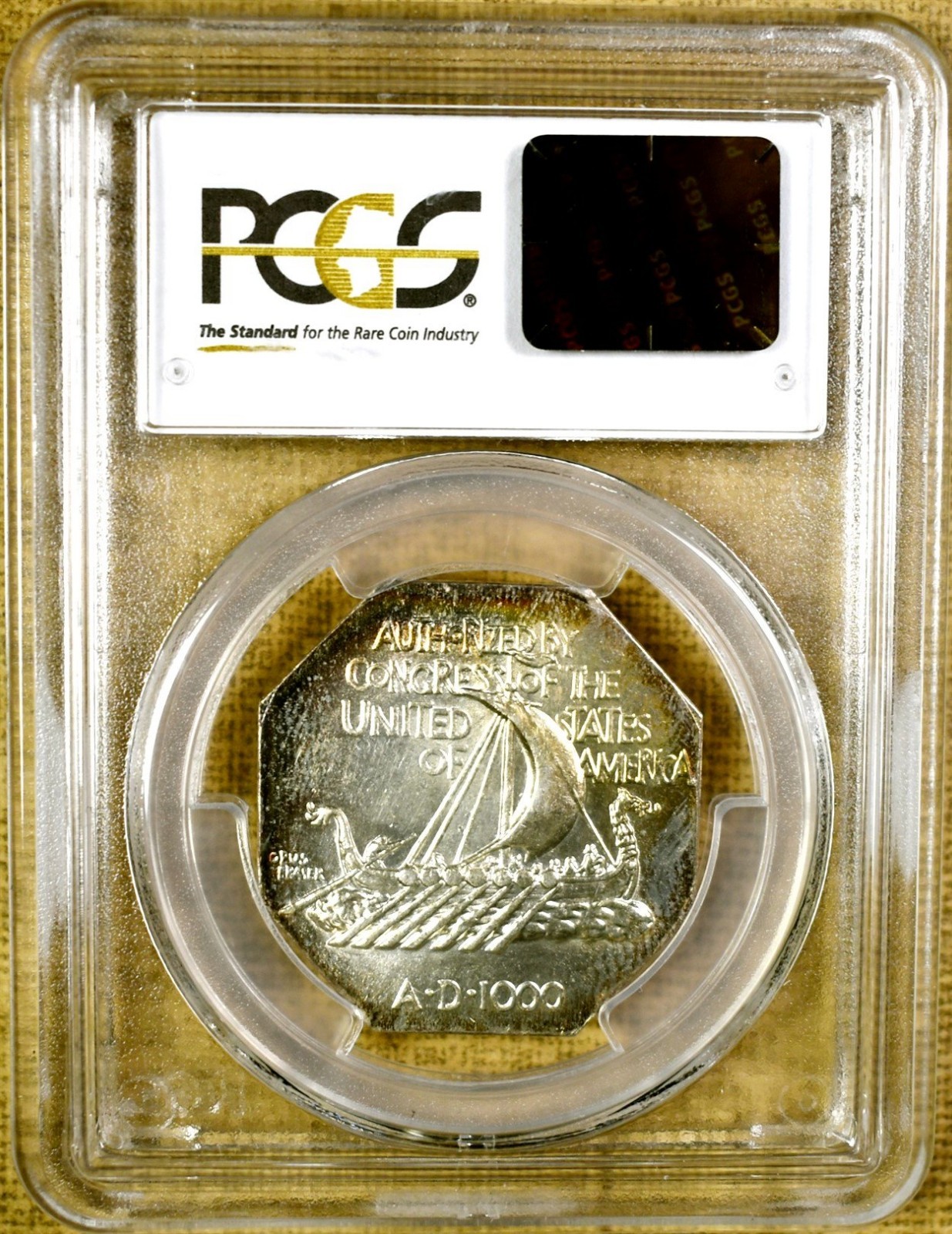 1925 PCGS MS62 Norse Thin American Silver Commemorative Medal - CAC Stickered