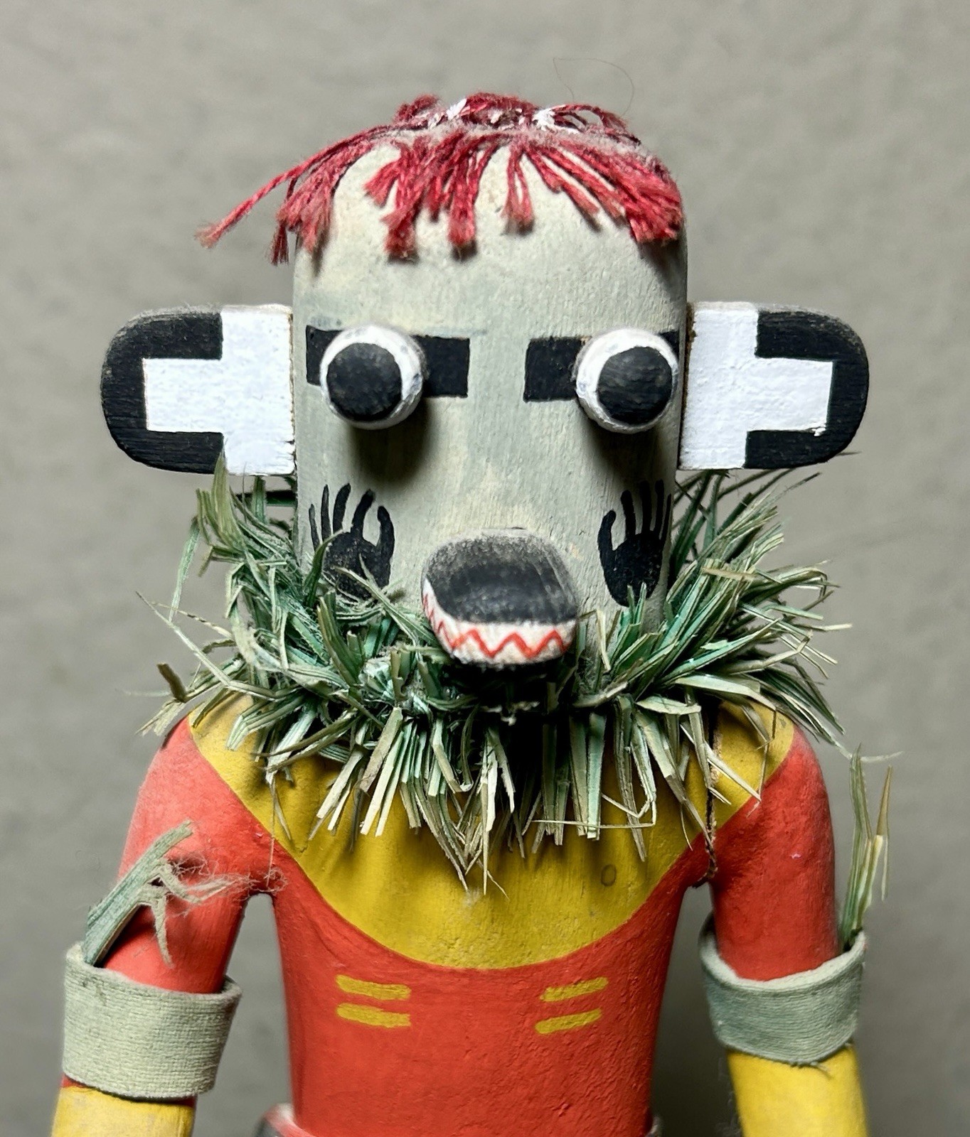 Antique Authentic Hopi Kachina Doll Black Ogre Old Style Dance Ceremony Sash 9”