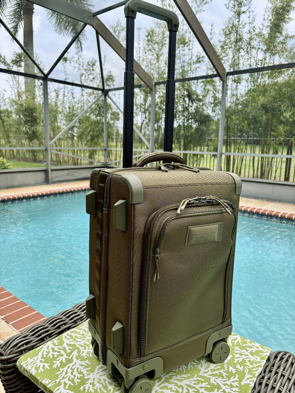 NEW Dagne Dover Seattle Moss Green 20.5" Carry On Rolling Suitcase (MSRP-$595)