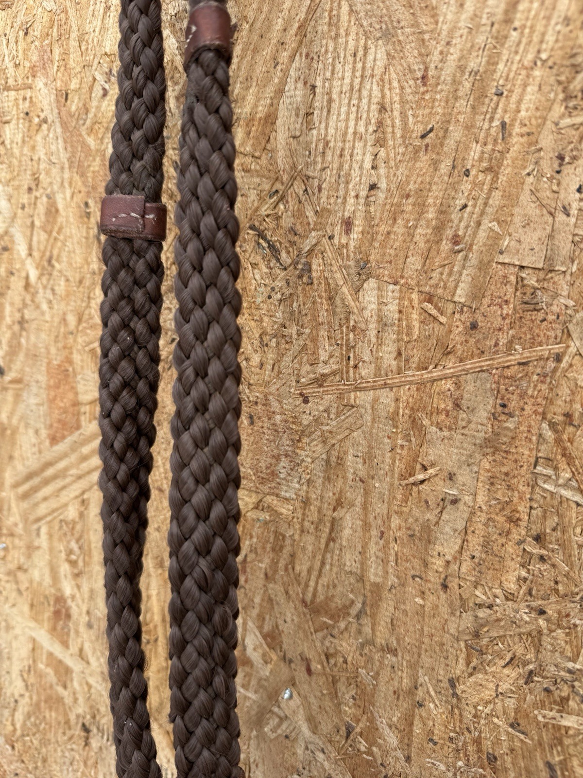 USED BROWN COTTON ROPER TRAIL REIN LEATHER SLOBBER STRAPS WESTERN