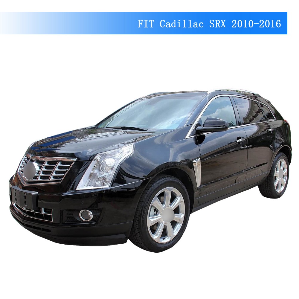 Glossy Black Chrome Delete Window Trims For Cadillac SRX 2010-2016