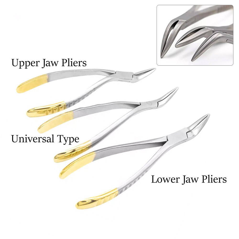 Dental Surgical Upper Root Tip Extraction Pliers Residual Tweezers Tooth Forceps