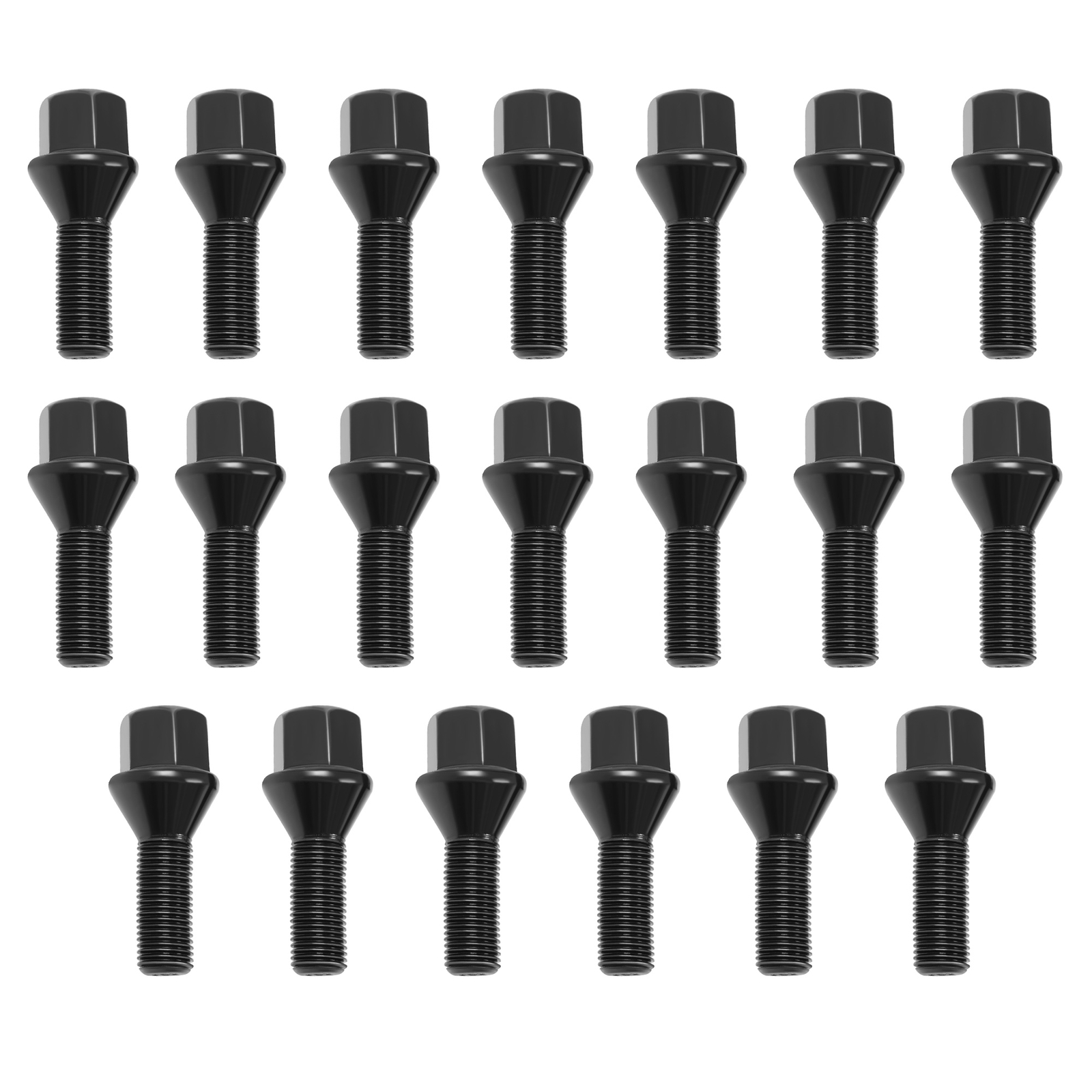 20 Pcs Black Wheel Lug Bolts For 2012-25 Dart Compass Renegade Cherokee Ram 700
