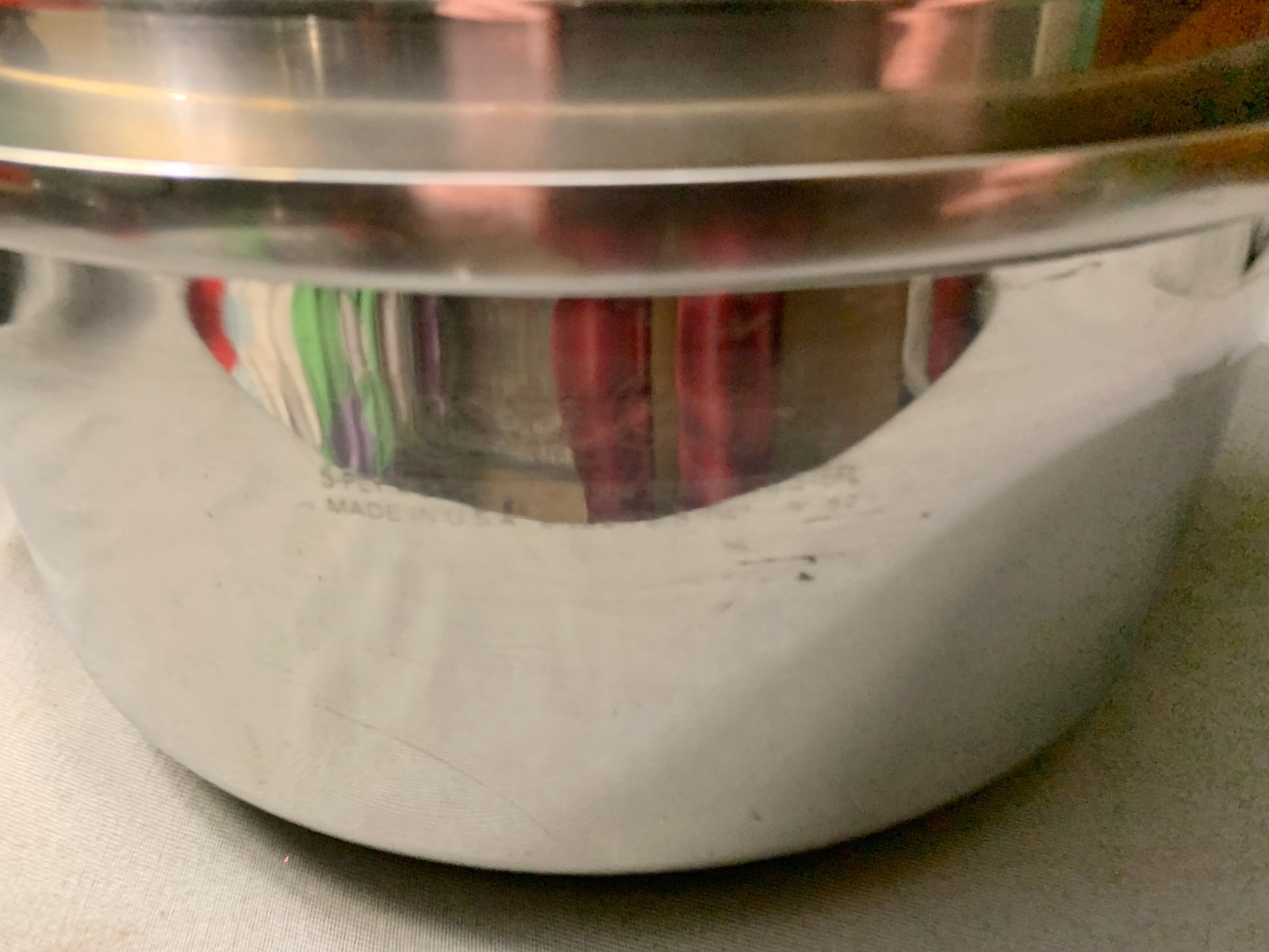 Lustre Craft Stainless Steel T304 5-Ply Multi Core Stock Pot Dutch Oven Lid USA