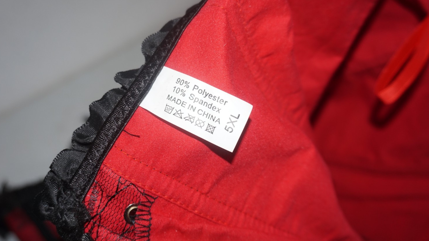 Red Black Lace Up Overbust Corset Womens Sz 5XL