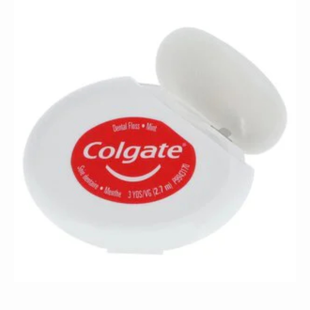 24- Pack Colgate Floss Mint Waxed Dental Floss Travel Size, 3 Yards - Bulk Floss