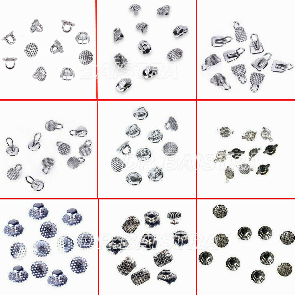 AZDENT Dental Orthodontic Lingual Buttons Bondable Round /Rectangular Base