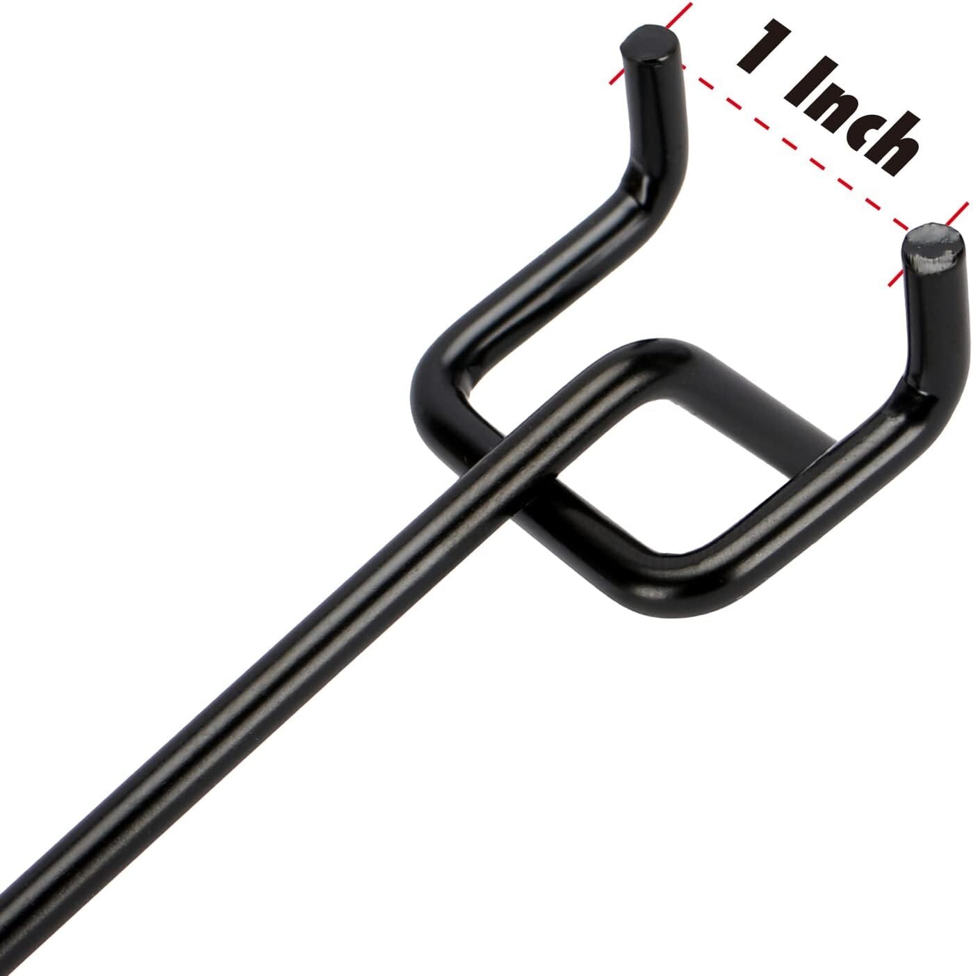 4-Inch Pegboard Hooks Hanger Organizer Assortment with Red Cap, 50-Piece, Black