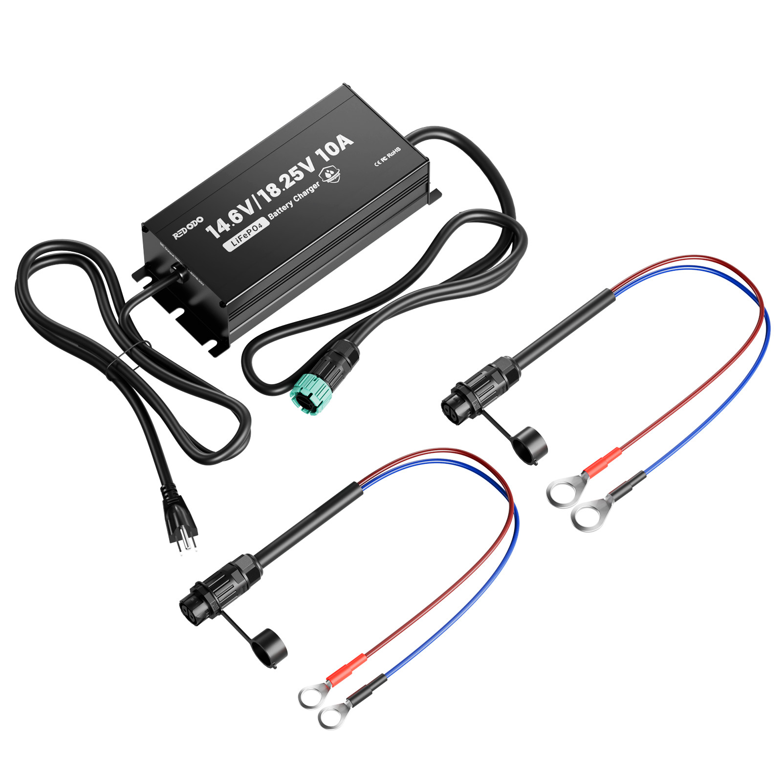 Redodo 14.6V 18.25V 10A Waterproof Charger for 12V 16V LiFePO4 Battery