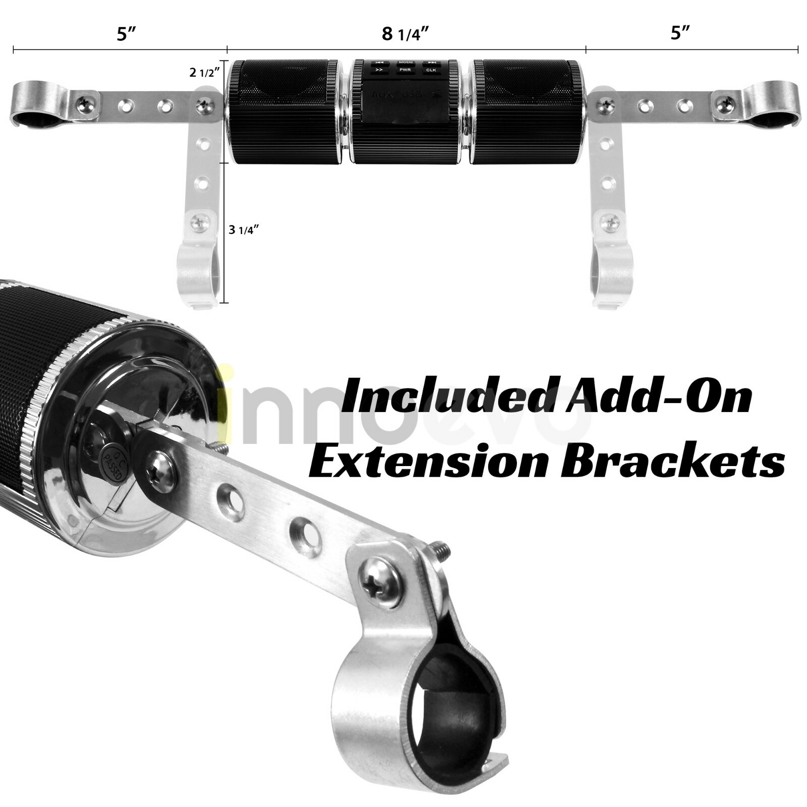 Waterproof Bluetooth Motorcycle Stereo Speaker MP3 Audio System USB AUX SD Radio