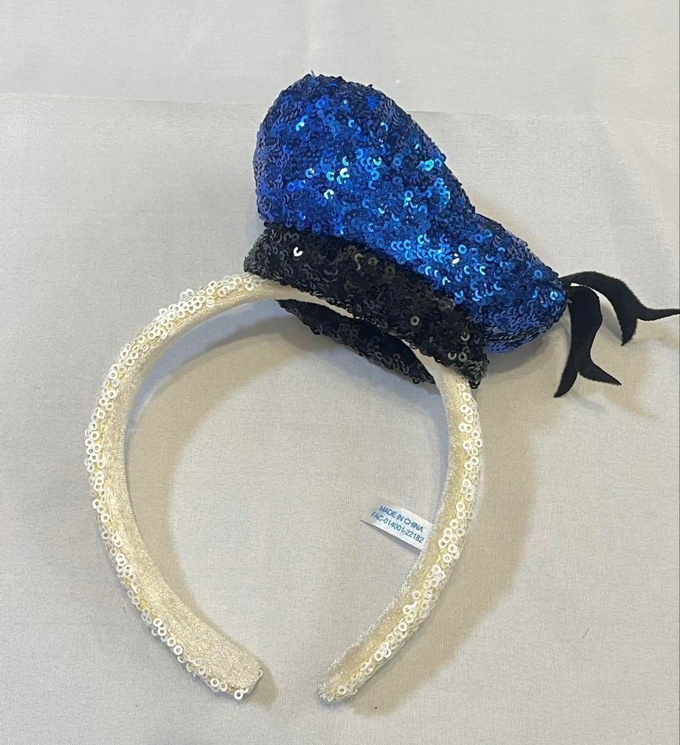 Japan Tokyo Disney Resort Store Ears Headband Hat Sequins Donald Duck Park