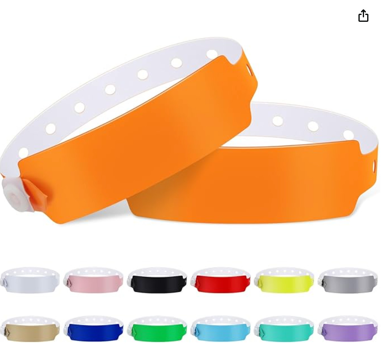 100pcs Colored Vinyl Wristbands, Waterproof and Security Wristbands for Event