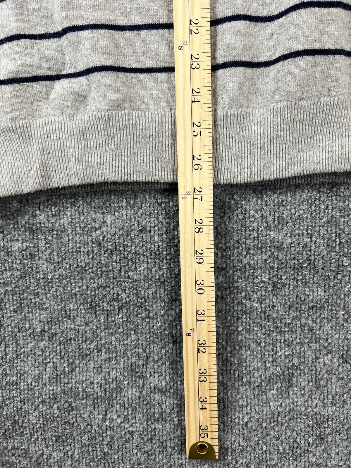 Reversible Sweater Men's Sz Large Solid Gray And Striped Pullover Crewneck