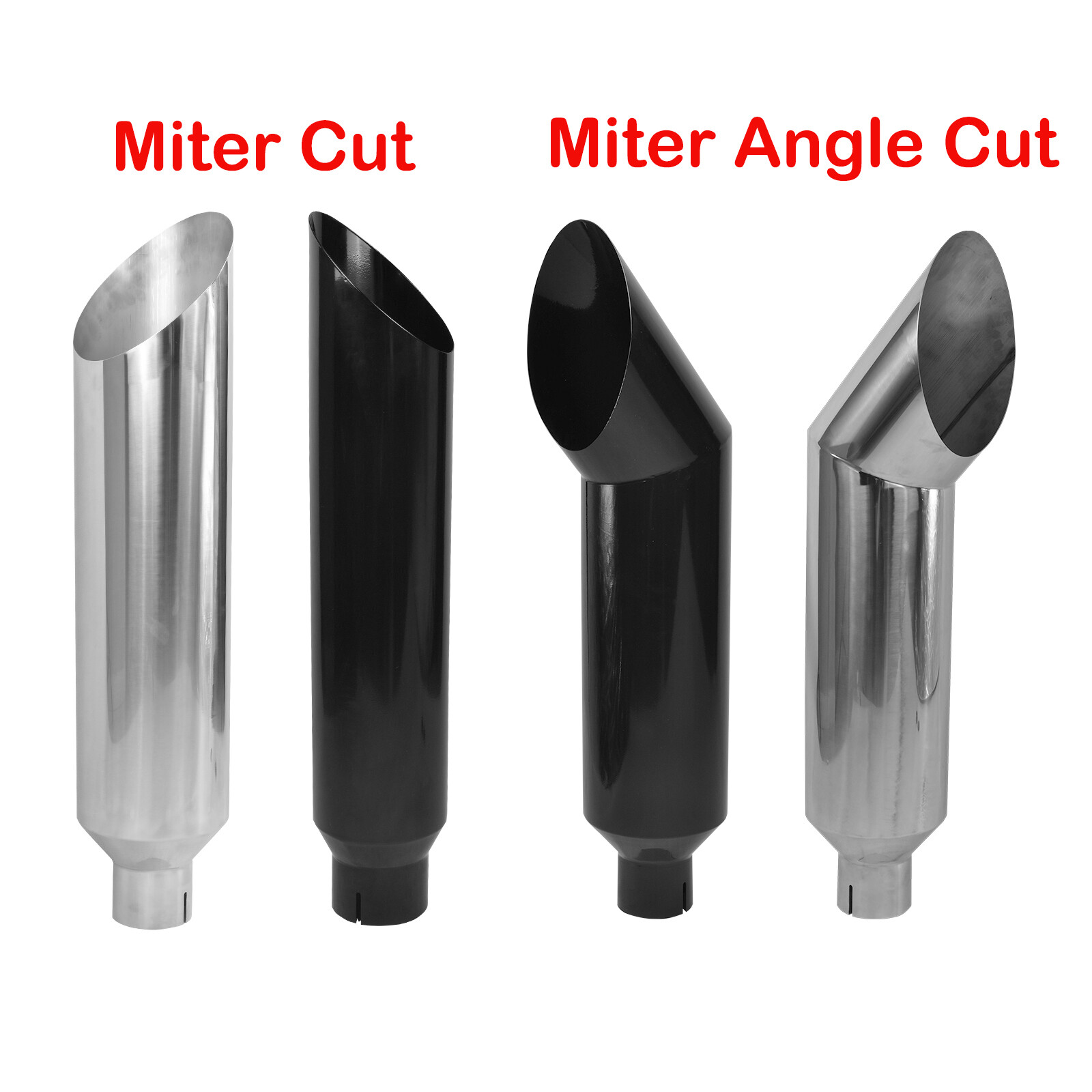 4''/5''Inlet 7''/8''Outlet 36"Long Miter Angle Cut Diesel Smoker Exhaust Stack