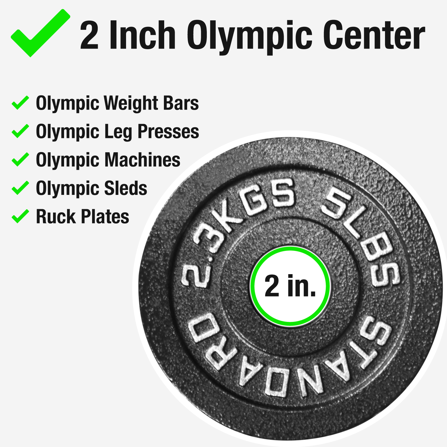 Steel Olympic Plates 5LB Pair - Premium Coated 2x 5 Pound Weights for 2in Bars