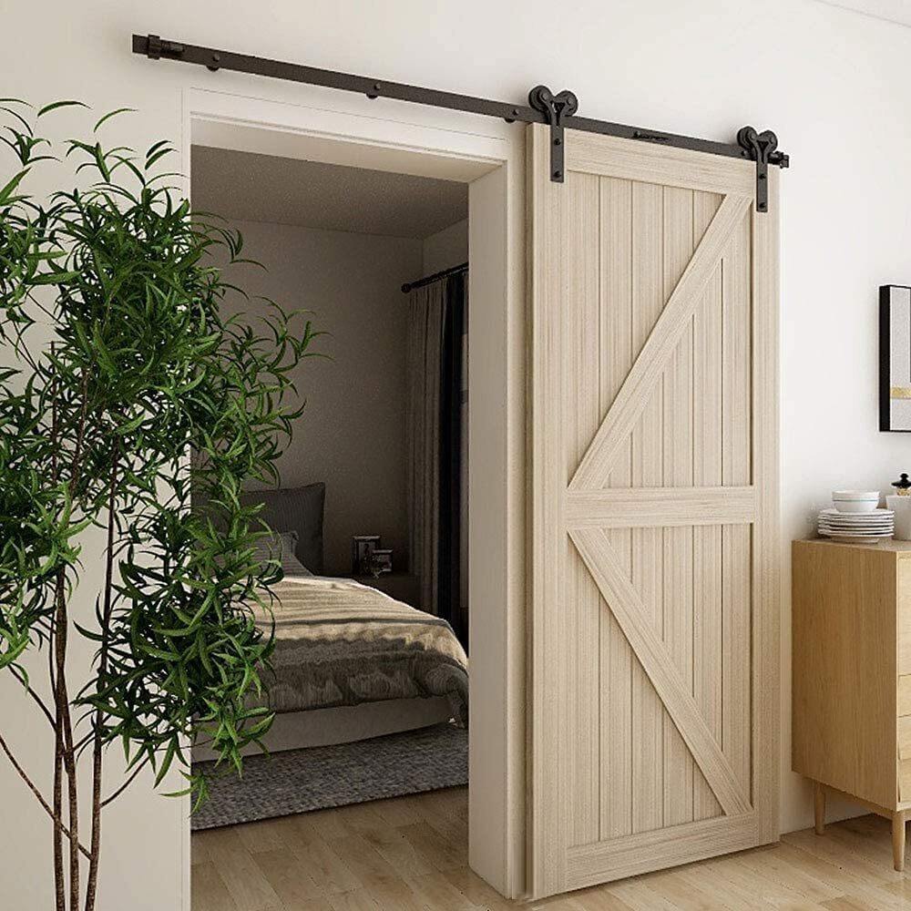 4-20FT Sliding Barn Wood Door Hardware Closet Track Kit For Single/Double/Bypass