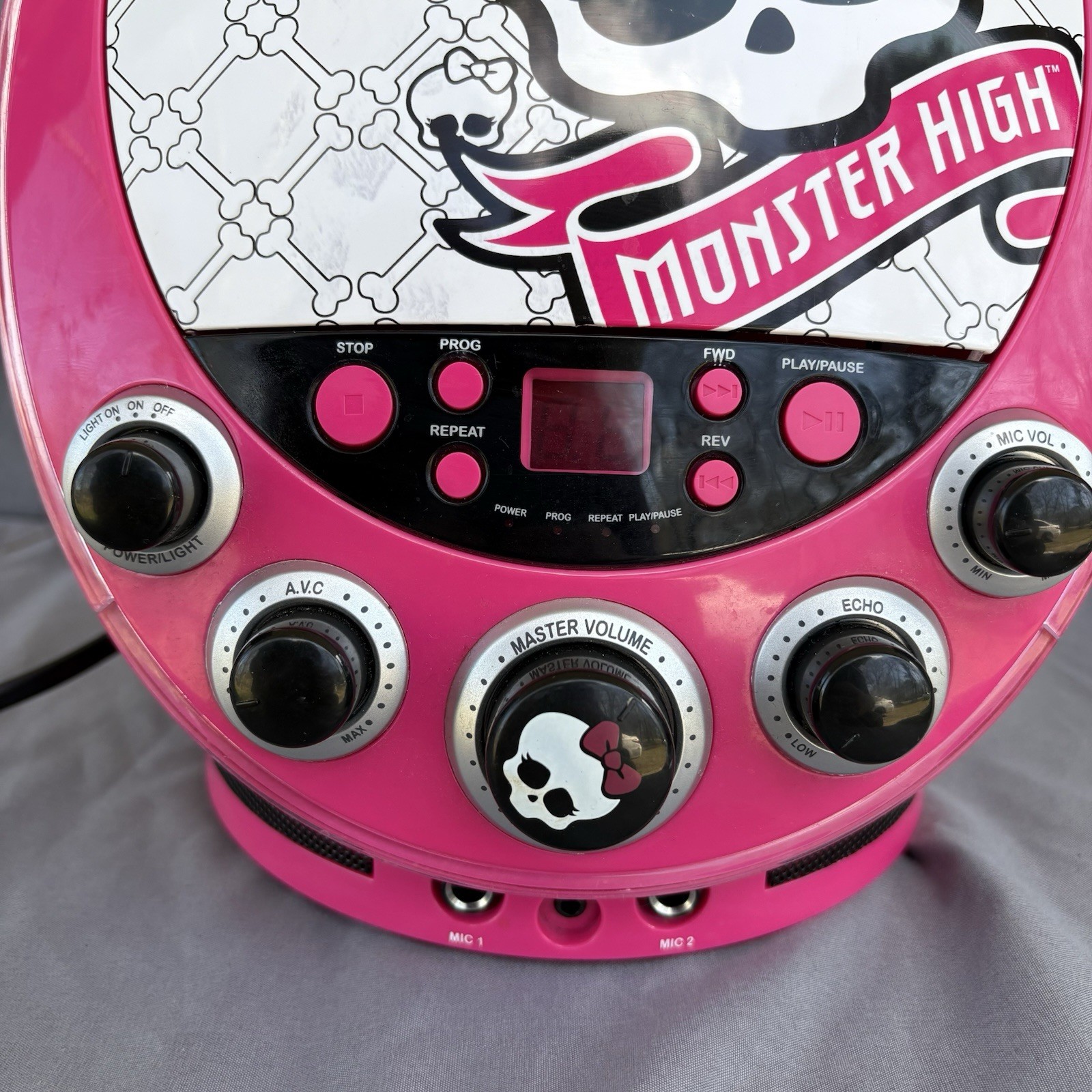 Monster High Disco party CD Player & Karaoke Machine "Flashing Lights" WORKING