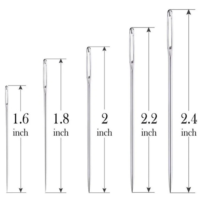 25PCS Large Eye Hand Sewing Needles Set with Wooden Case for Embroidery Craft