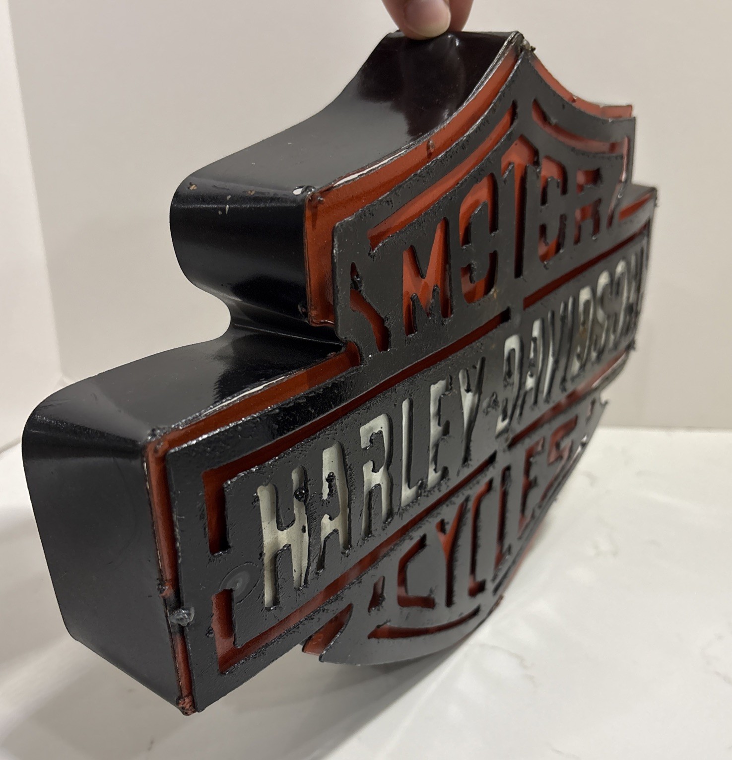 Vintage Rustic Harley Davidson Motorcycles 3D Metal Sign Harley Logo - Barn Find