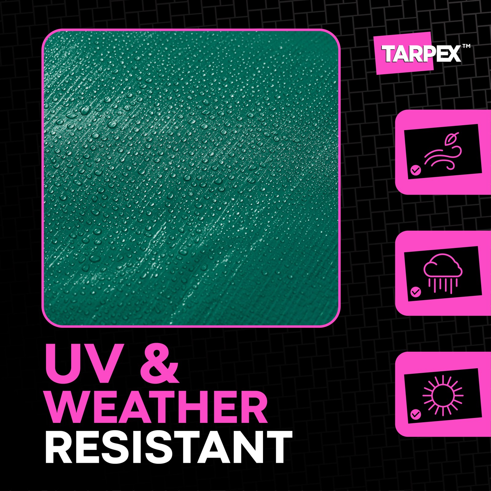 TARPEX - 10 Mil Green Black Heavy Duty Poly Tarp 12' x 14'