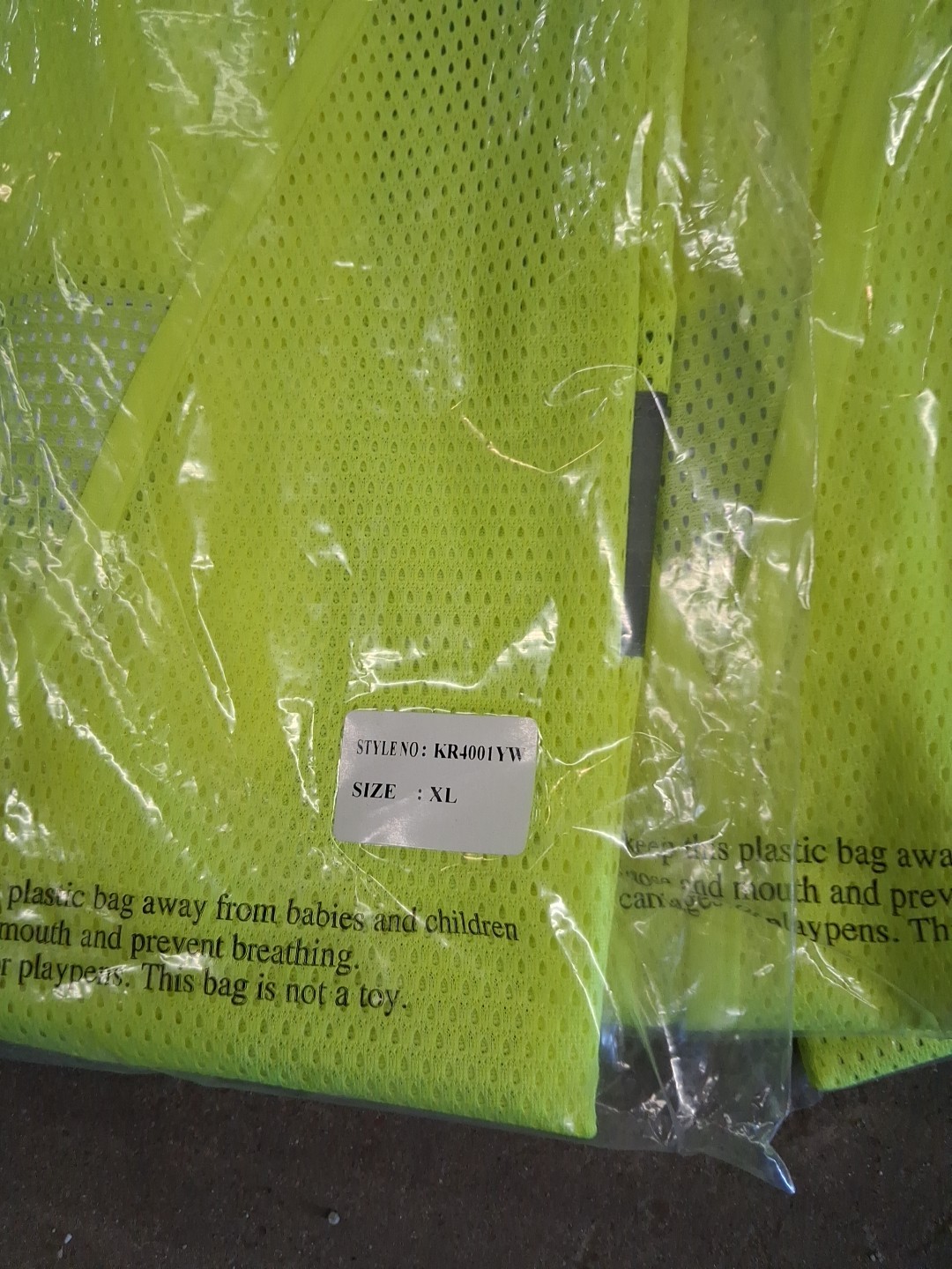 NEW (6) Sz. XL Lime Green Reflective Break Away Vest KR4001YM