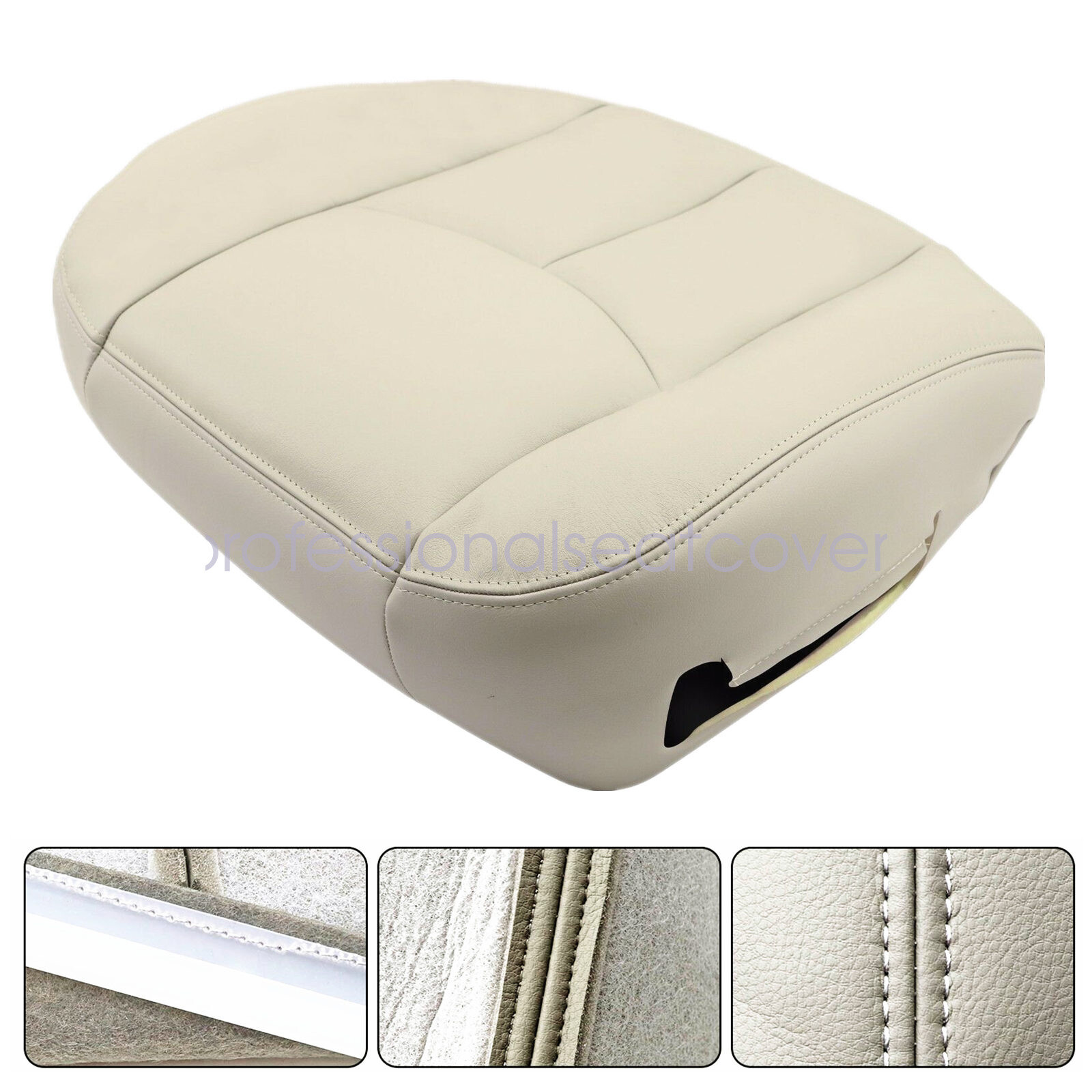 For 2003 2004 2005 2006 Chevy Tahoe GMC Yukon Front Leather Seat Cover Light Tan