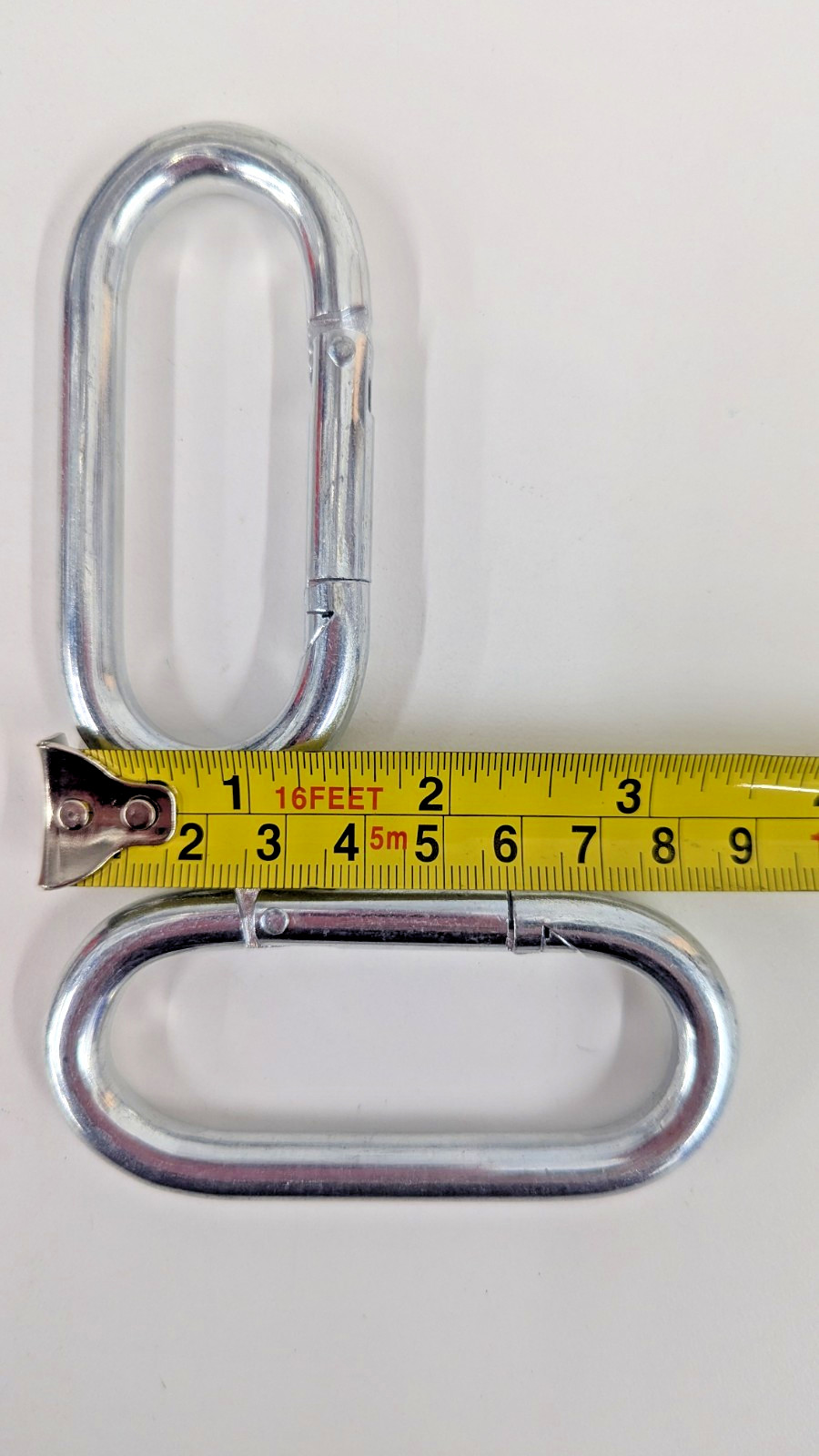 Lot of 15 Oval Spring Snap Link 1/3" Steel-Zinc Plate Hook Carabiner 3.5" x 1.6"