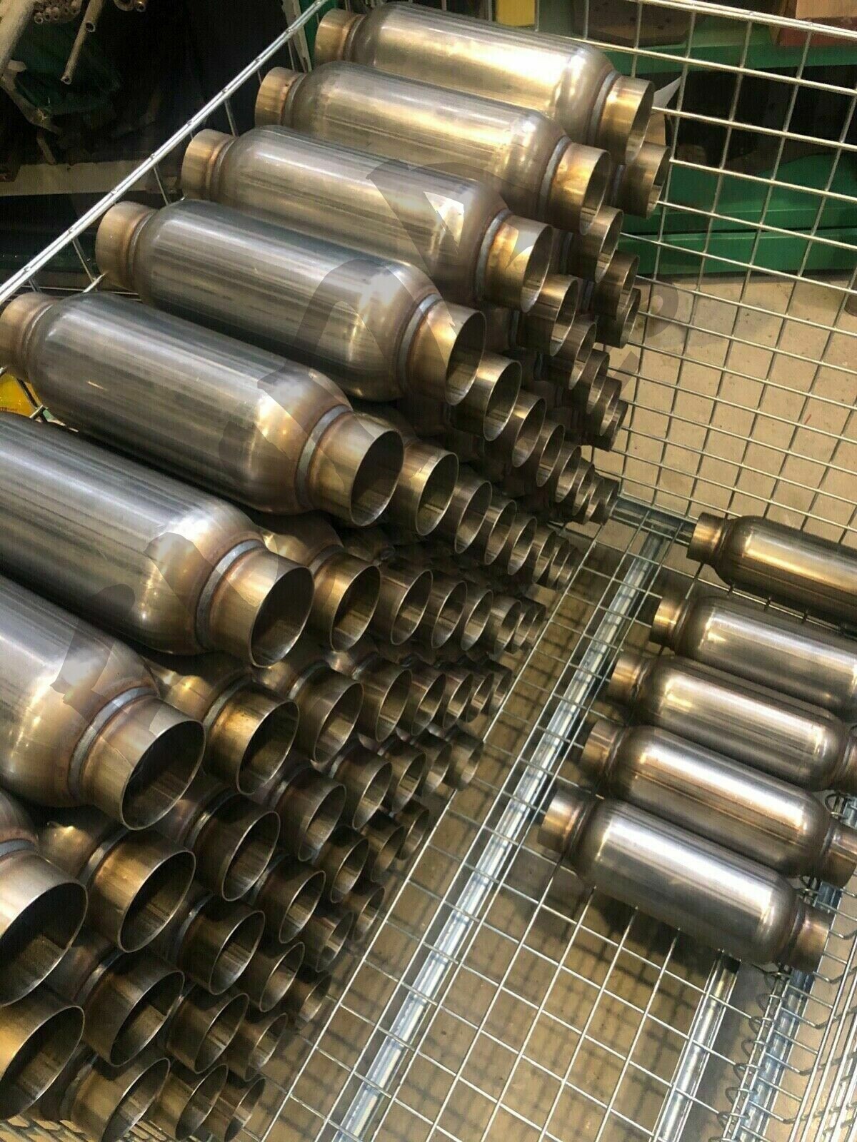 2.5" Inlet / Outlet Exhaust Muffler 12" Length Resonator SS Pair of 2