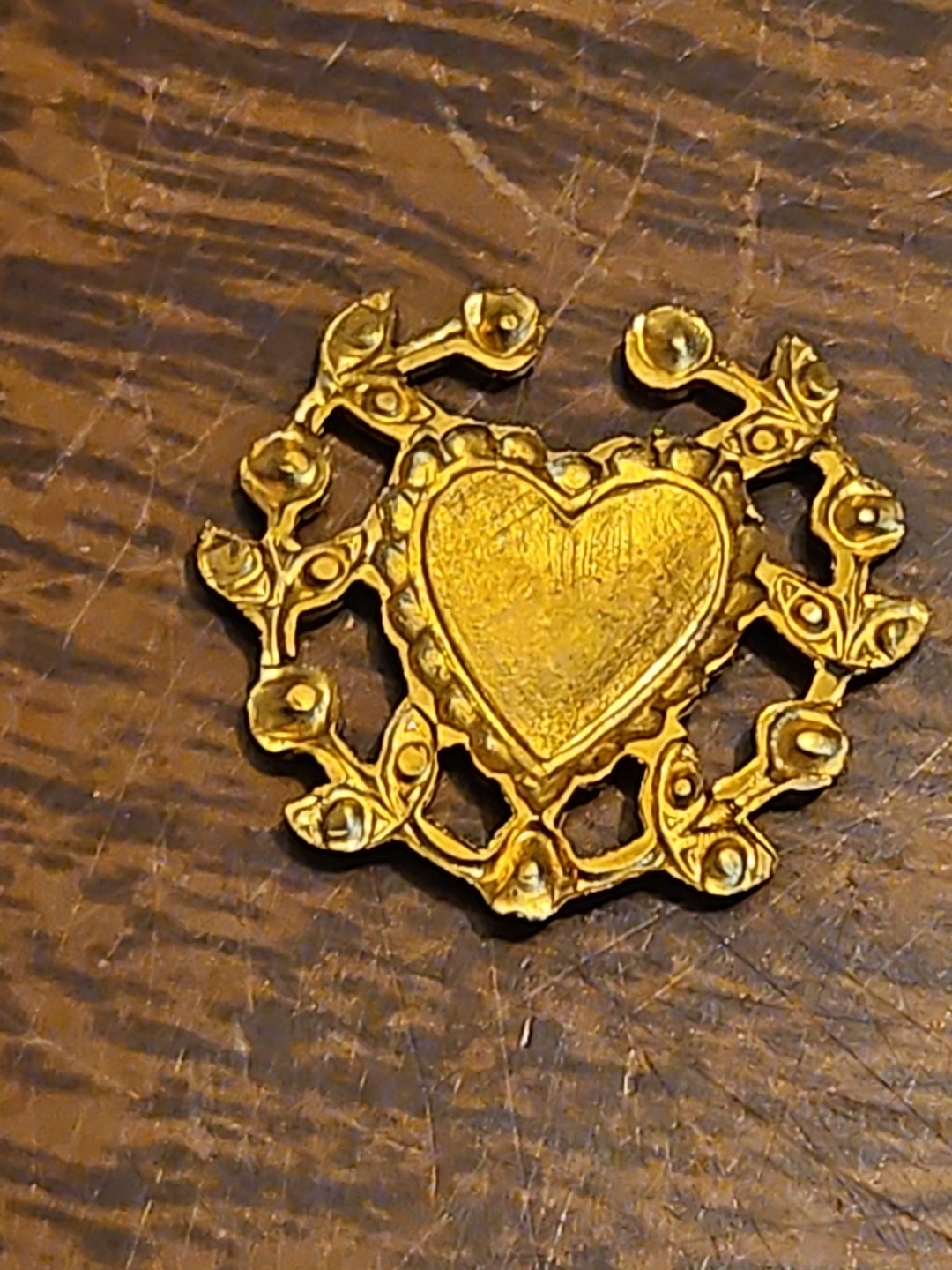 Lot Of 10 Framed Heart France Vintage 60s Brass Stampings Findings Jewelry