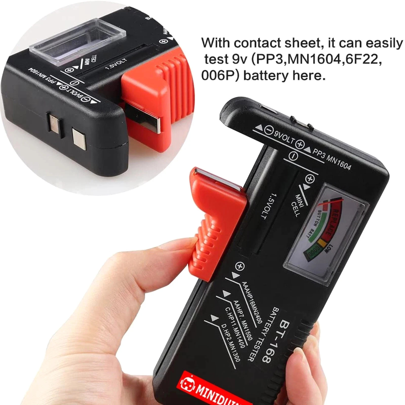 Battery Tester Checker Universal For AA AAA C D 9V 1.5V Button Cell Batteries US