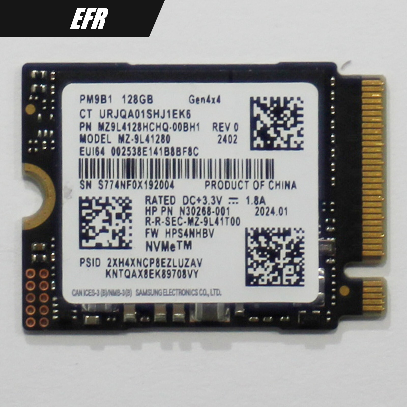 Samsung/Kioxia/Kingston 2230 NVMe M.2 SSD 128GB/256GB/512GB – Random Brand