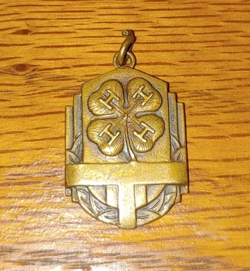 Vintage 4-H Clover Necklace Pendant - Made Of Brass?