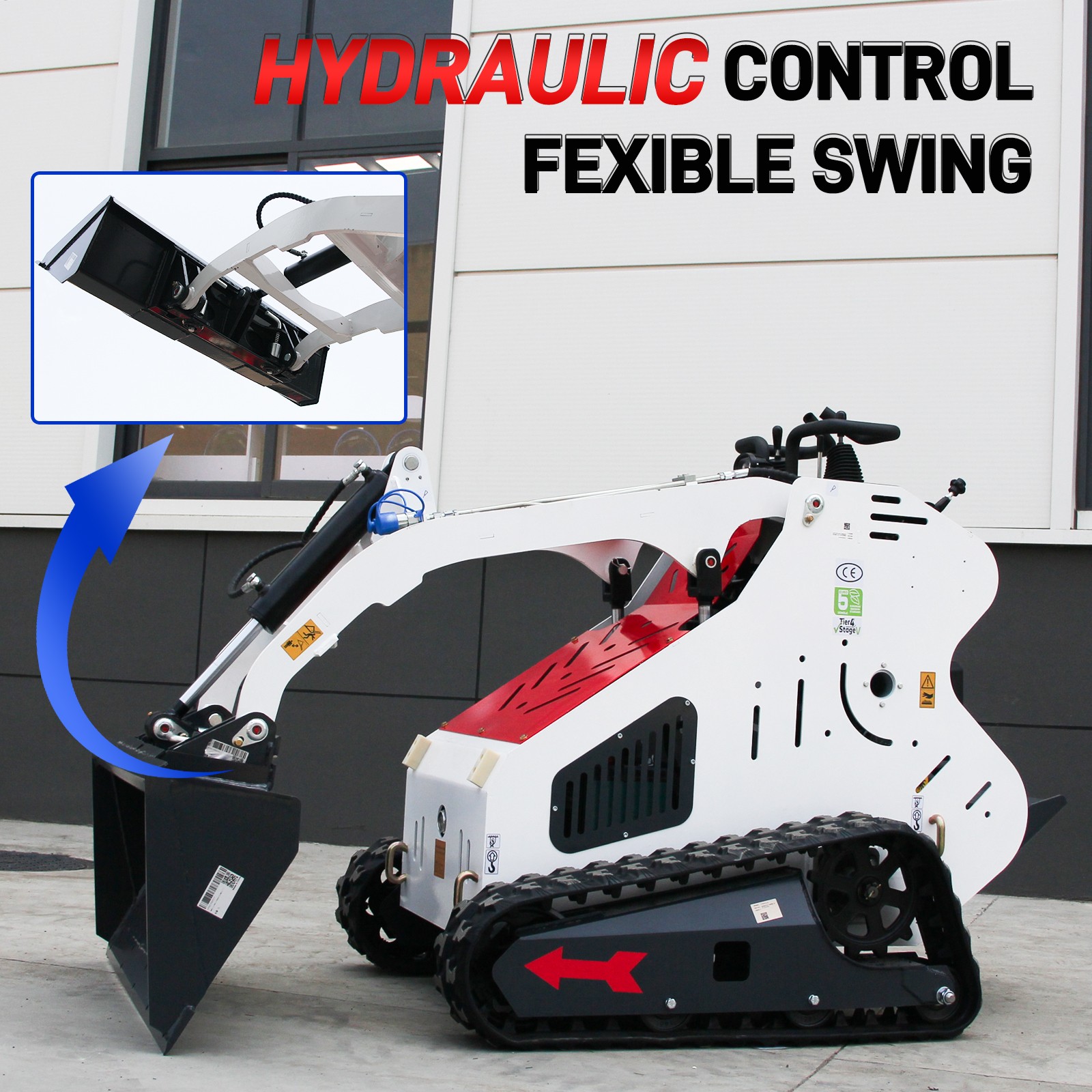 B&S Engine Mini Skid Steer Track Loader Crawler with 2 Attachments