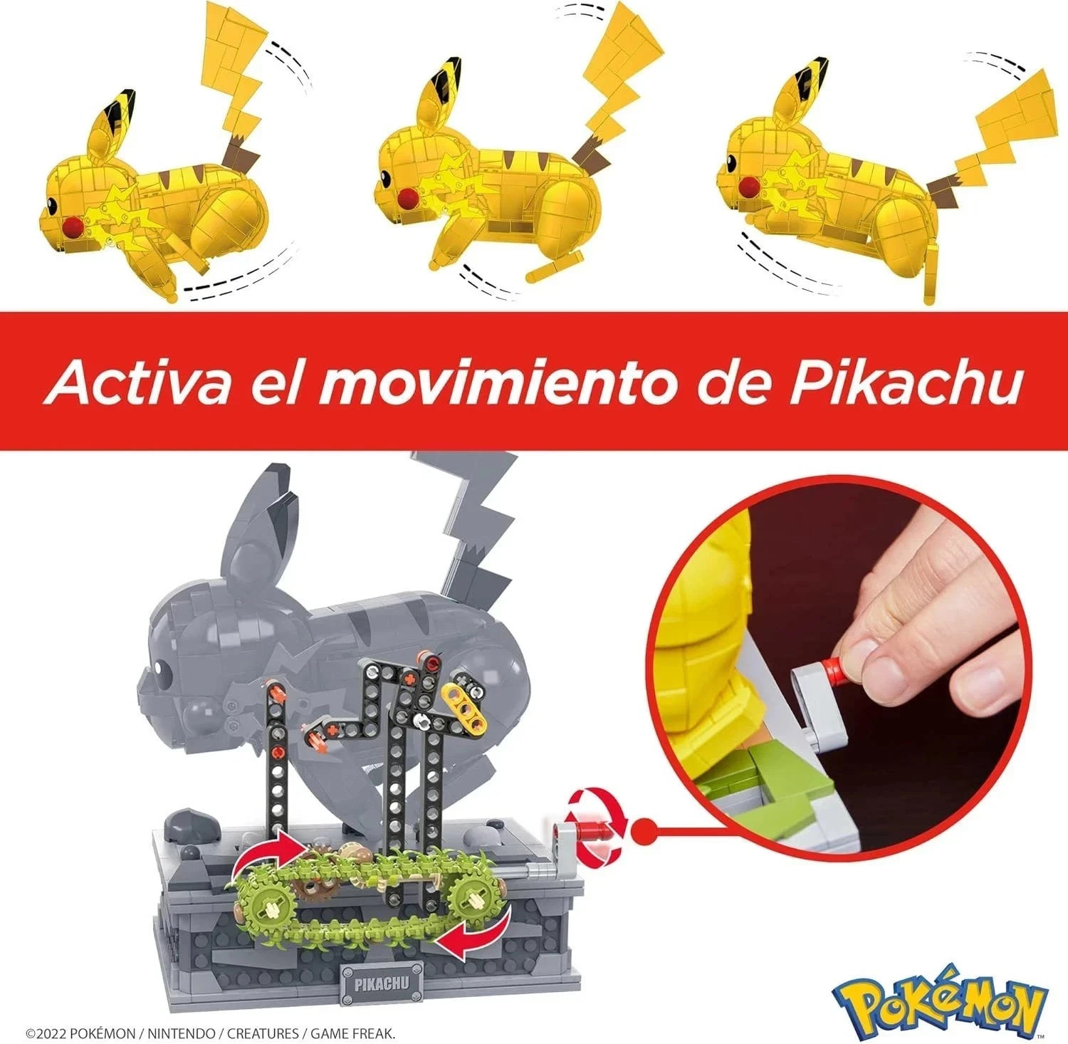 Mega Pokémon Building Toys Set Motion Pikachu with 1092 Pieces Running Movement