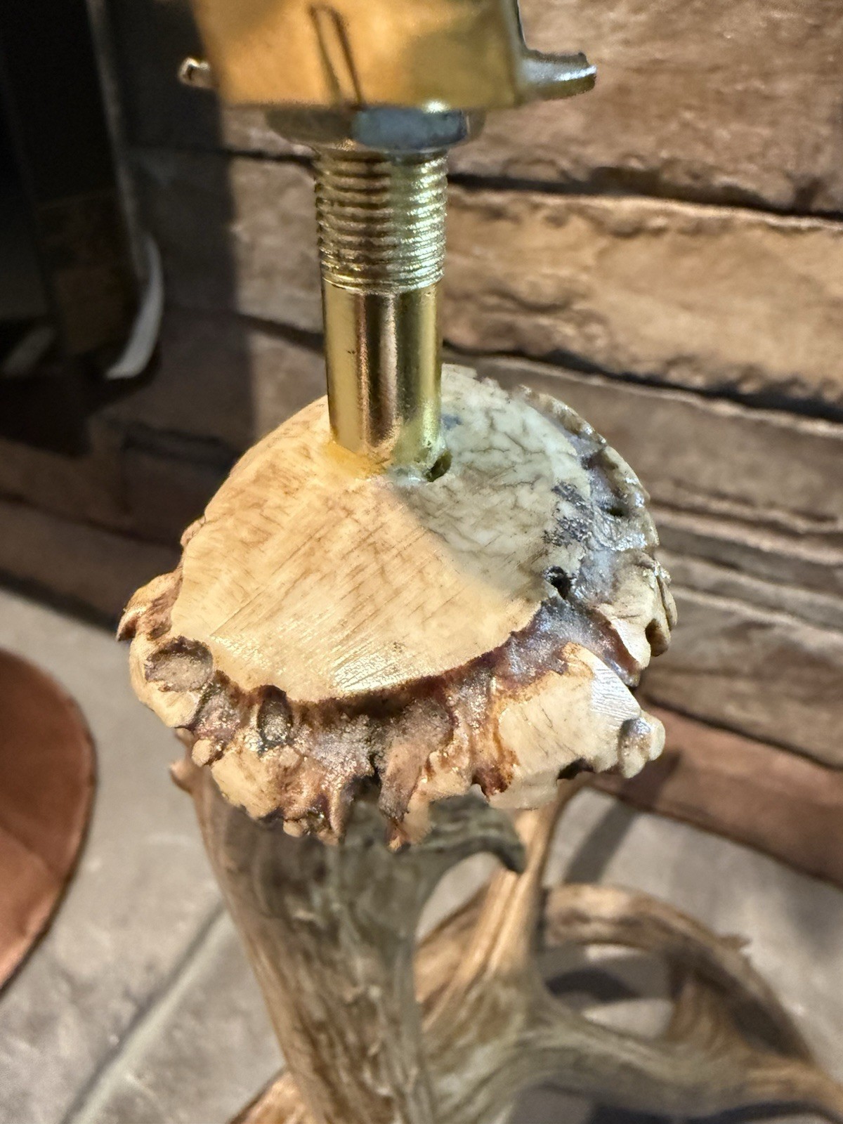 27” Large Trophy 5 Point Antler Mule Deer Vintage Lamp, Rawhide Shade