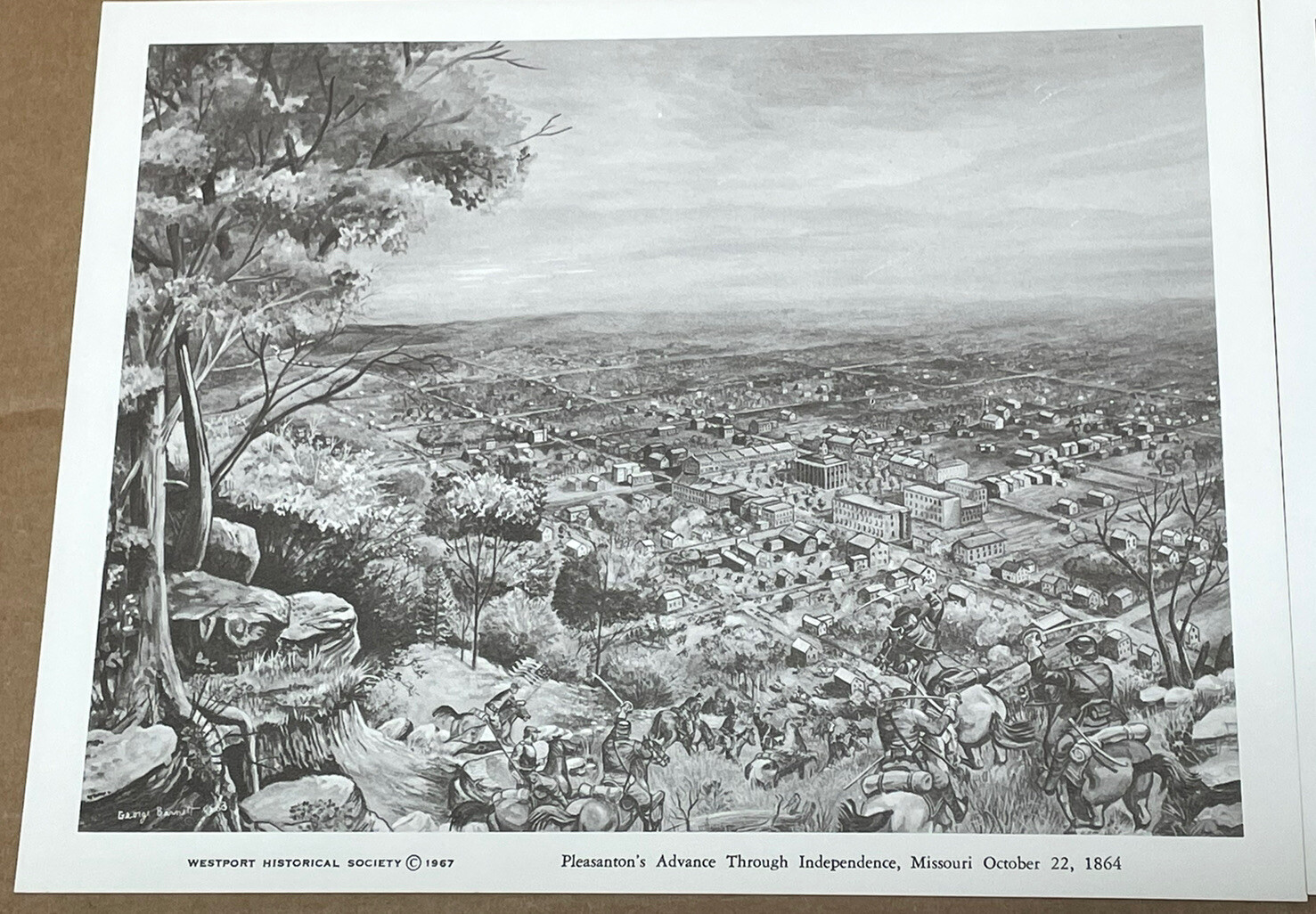 4 Civil War Prints Westport Historical Society Kansas City Missouri Battles RARE