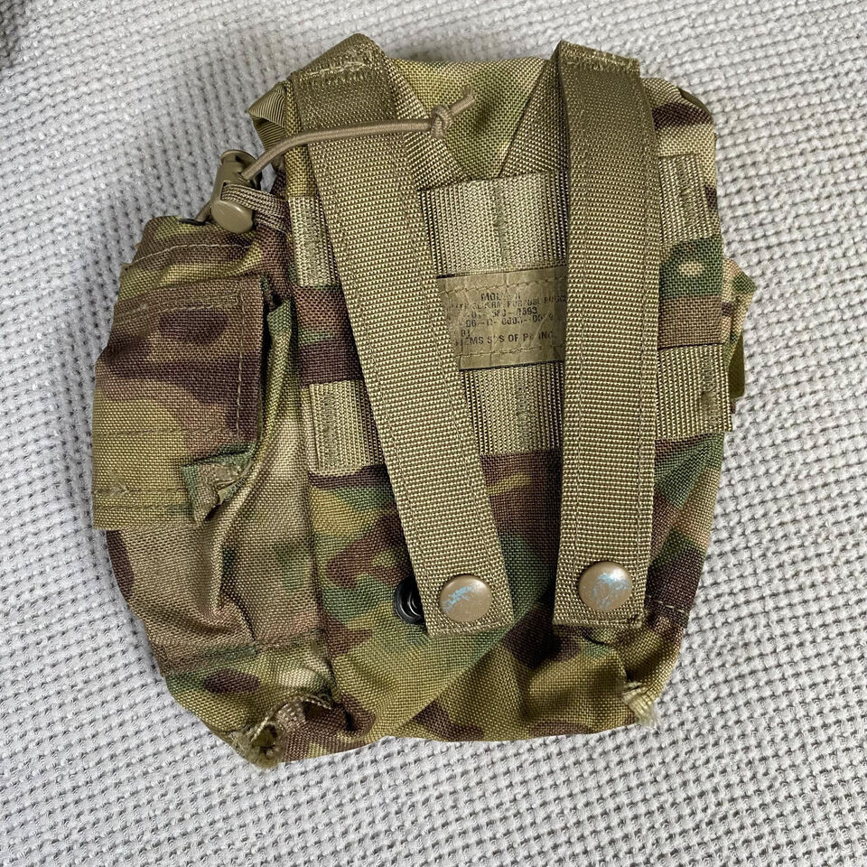 USGI Lot Of 2 OCP Multicam Molle Canteen Pouches (DEFECT / FOR REPAIR)