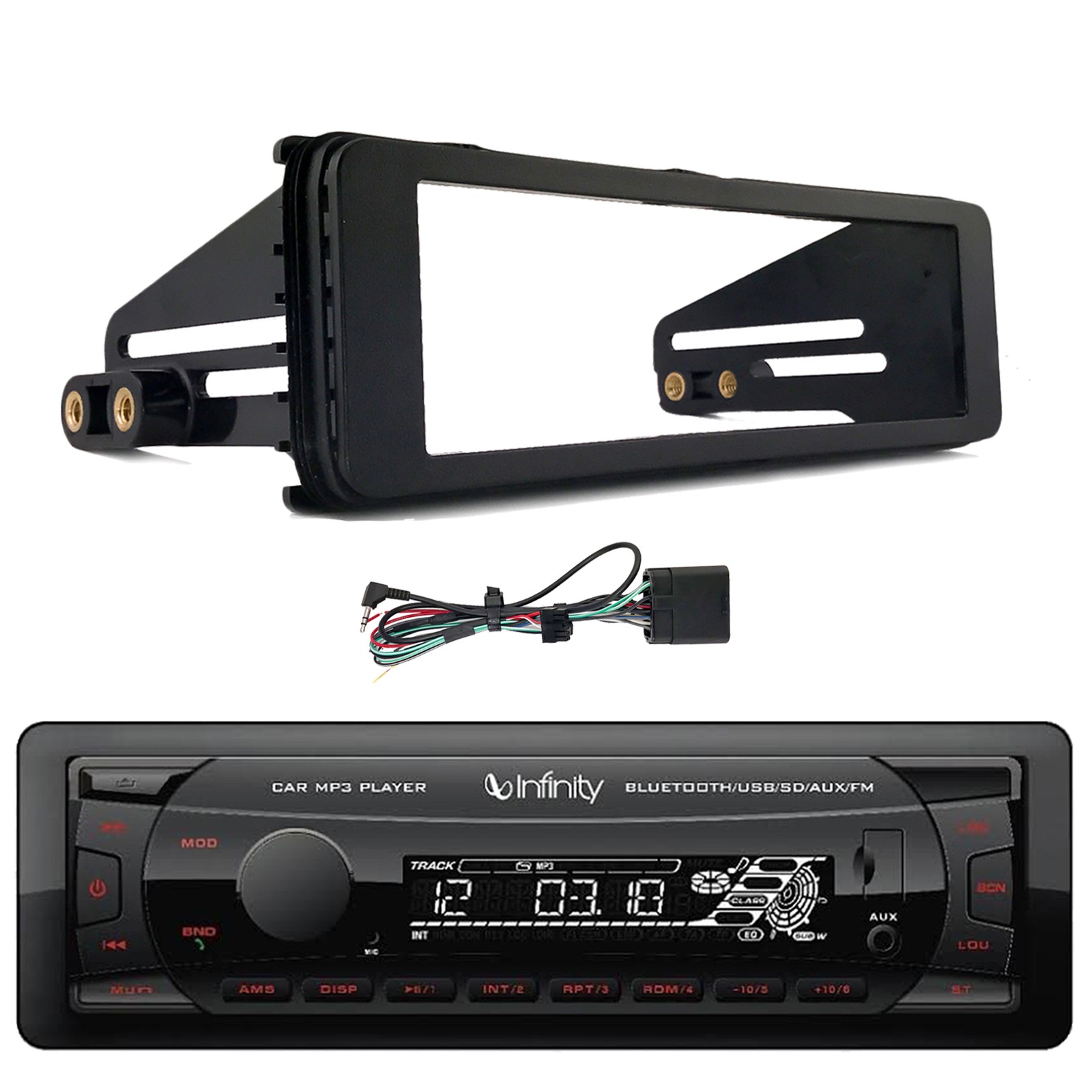 Infinity FM Radio Receiver w/ Dash Kit (fits select 1998-2013 HD Motorcycles)
